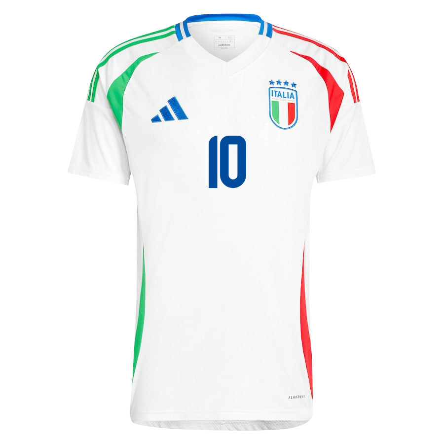 Lorenzo Pellegrini 10 Italy National Team 2024/25 Away Men Jersey - White