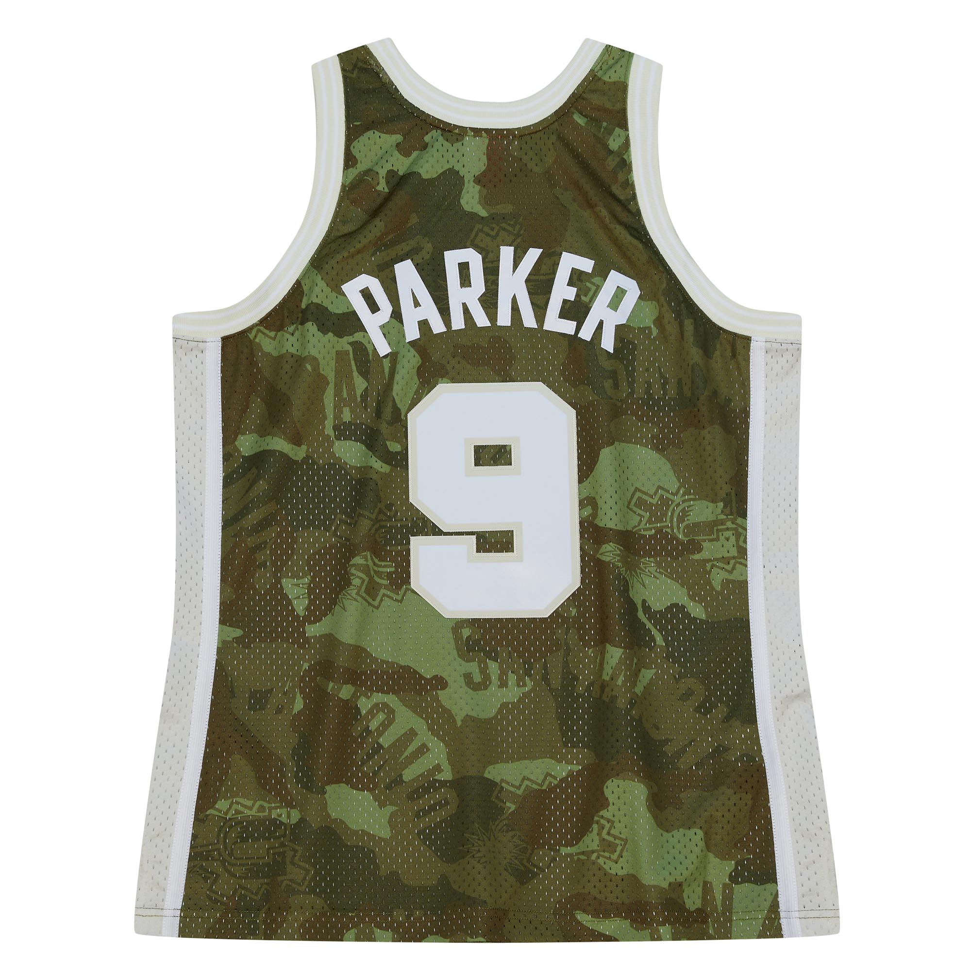 Tony Parker San Antonio Spurs Mitchell & Ness Hardwood Classics 2000\/01 Ghost Green Swingman Jersey - Camo