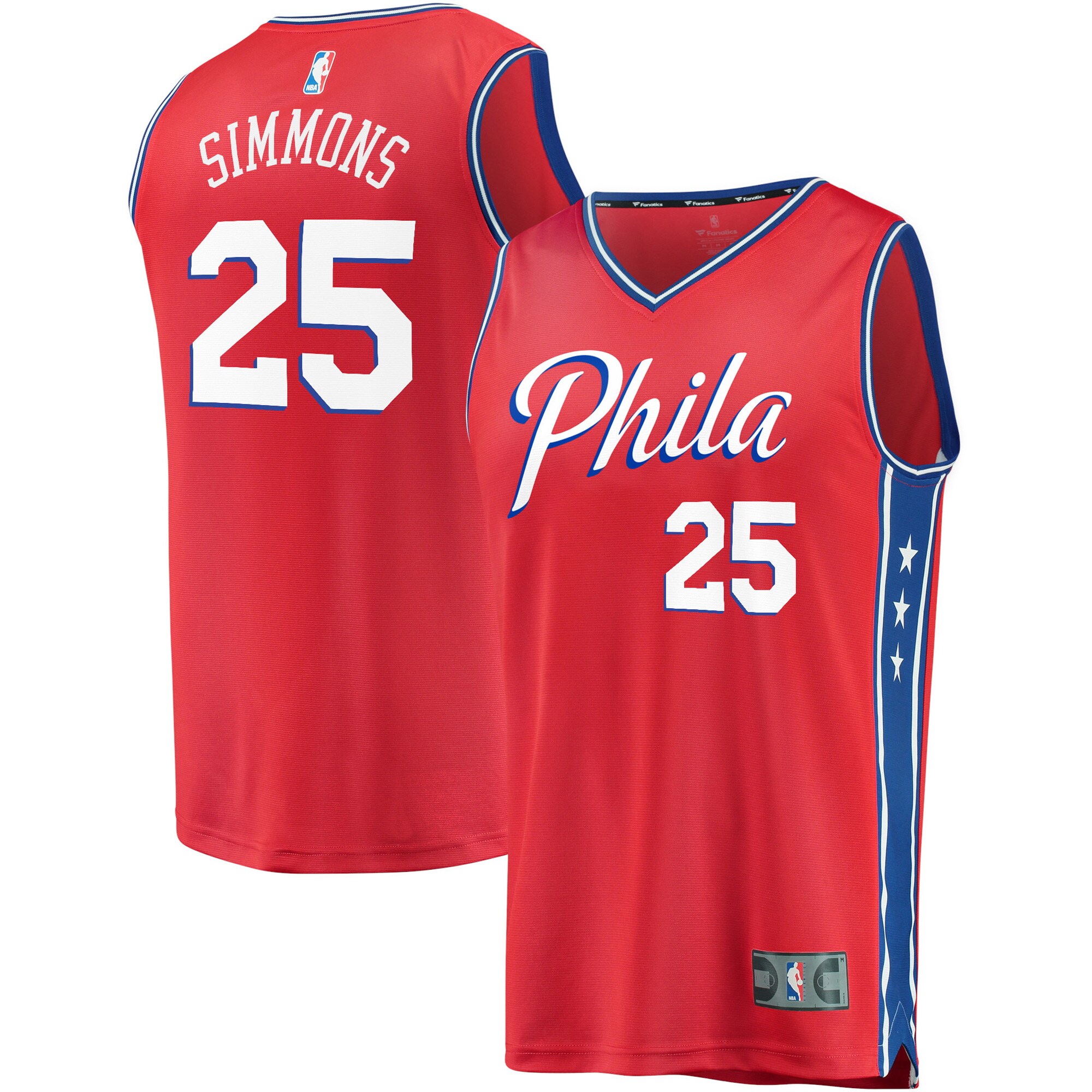 Ben Simmons Philadelphia 76ers Fanatics Youth Fast Break Replica Player Team Jersey - Statement Edition - Red