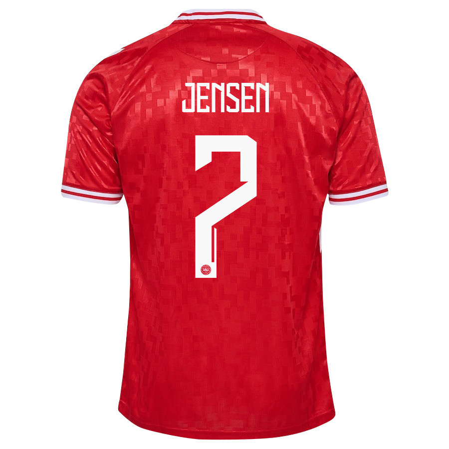 Mathias Jensen 7 Denmark National Team 2024/25 Home Men Jersey - Red