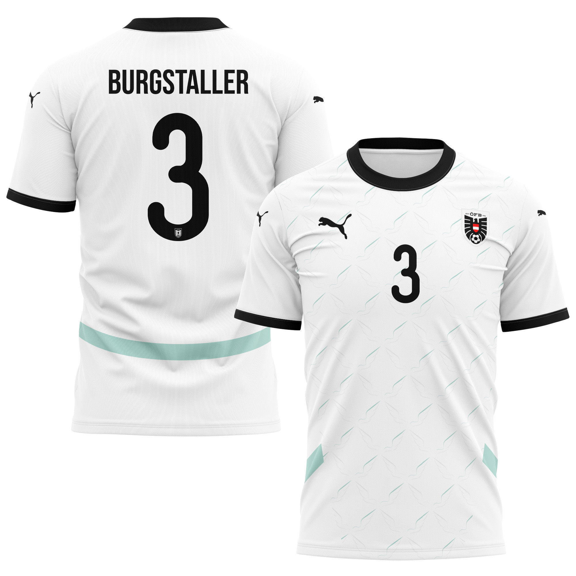 Guido Burgstaller 3 Austria National Team 2024/25 Away Kits AOP T-shirt - White
