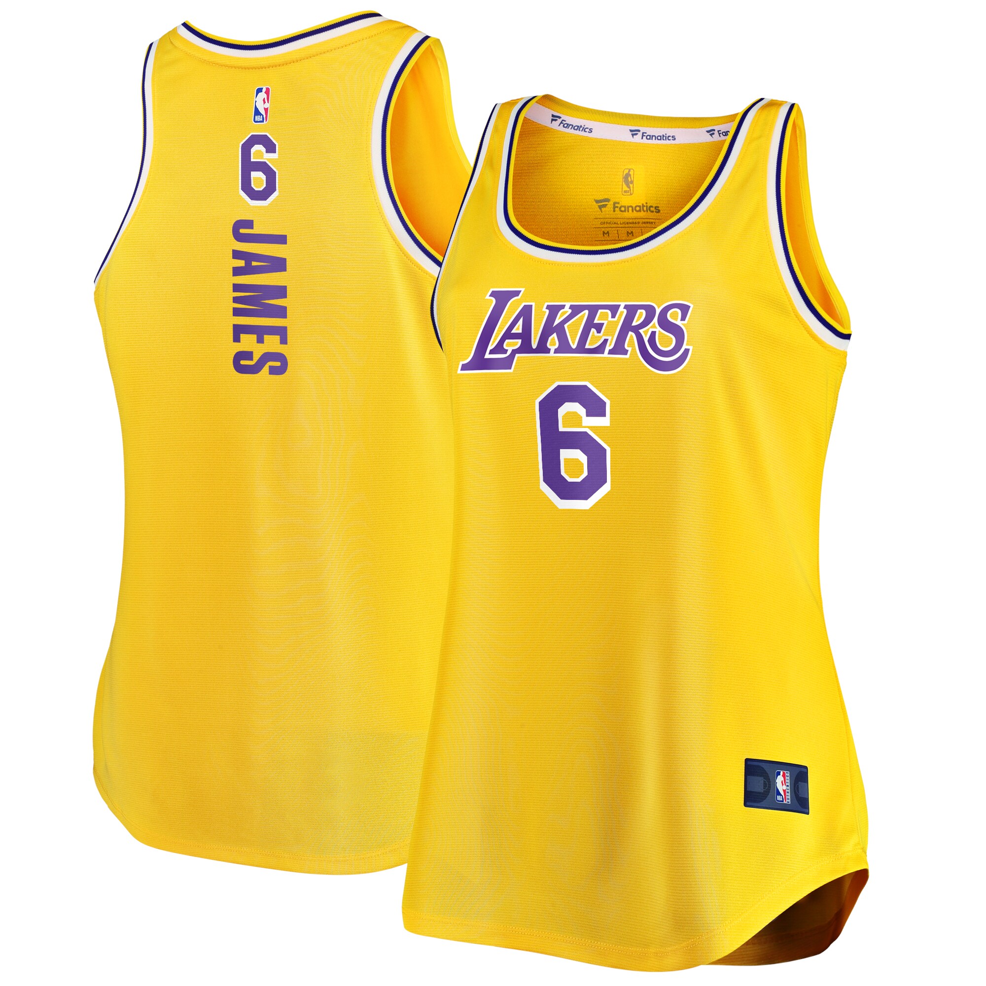 LeBron James Los Angeles Lakers Fanatics Women's Fast Break Tank Jersey - Icon Edition - Gold