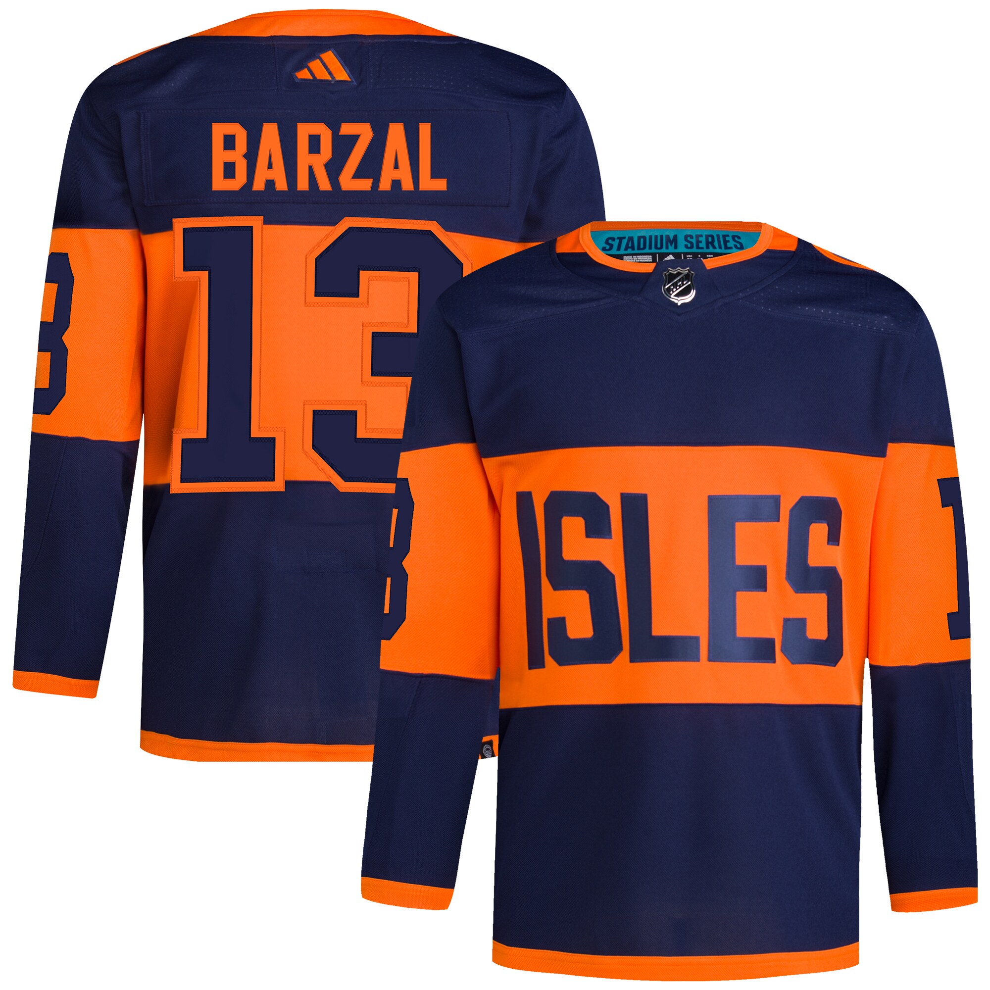 Mathew Barzal New York Islanders adidas 2024 NHL Stadium Series Primegreen Authentic Player Jersey\u00c2\u00a0\u00e2\u20ac\u201c Navy