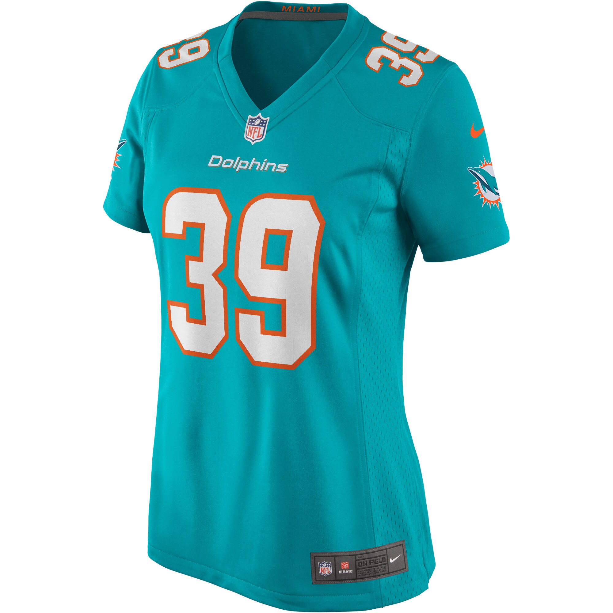 Larry Csonka Miami Dolphins  Women's Game Retired Player Jersey - Aqua