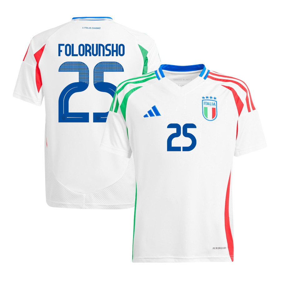 Michael Folorunsho 25 Italy National Team 2024/25 Away YOUTH Jersey - White