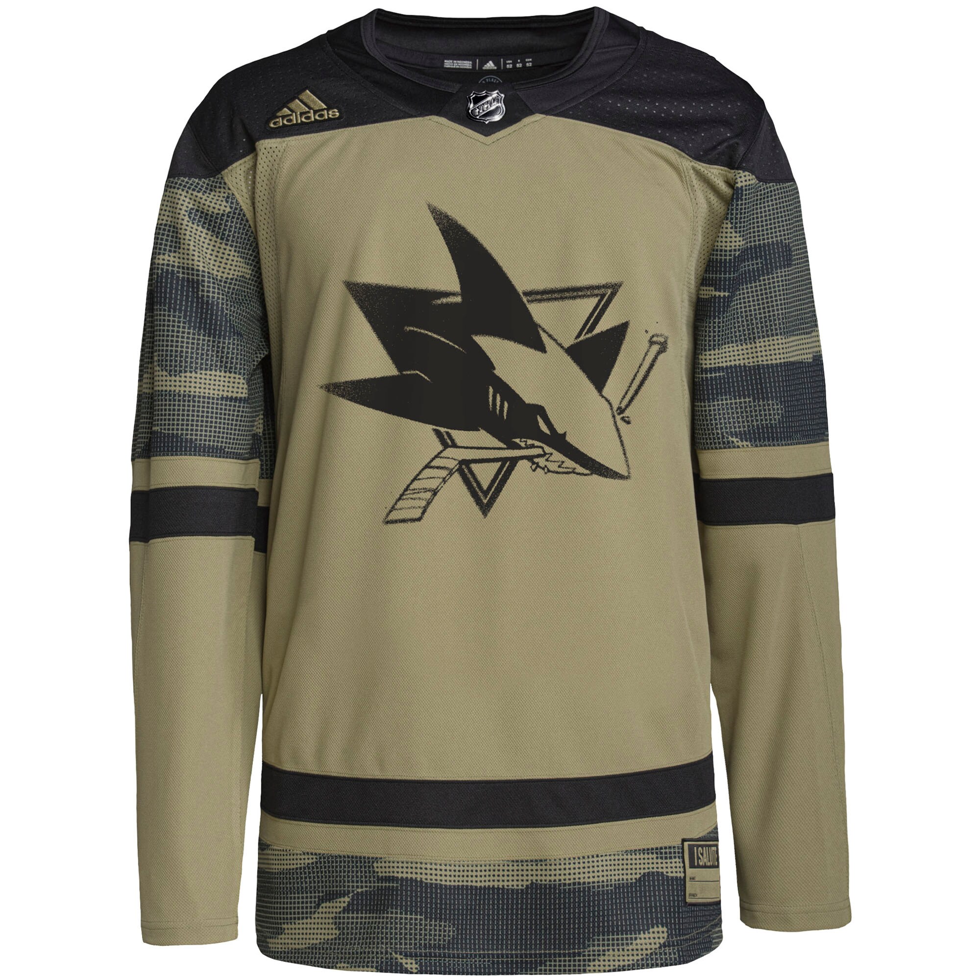 San Jose Sharks adidas Military Appreciation Team Authentic Practice Jersey - Camo