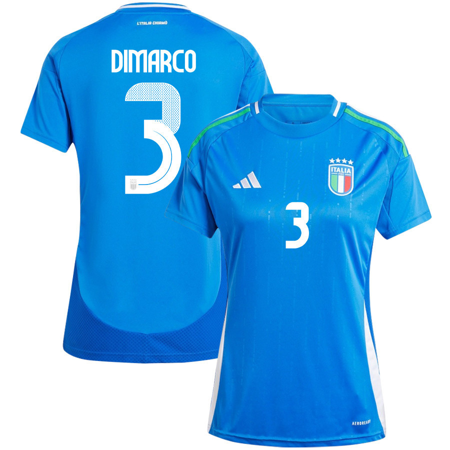 Federico Dimarco 3 Italy National Team 2024/25 Home Women Jersey - Blue