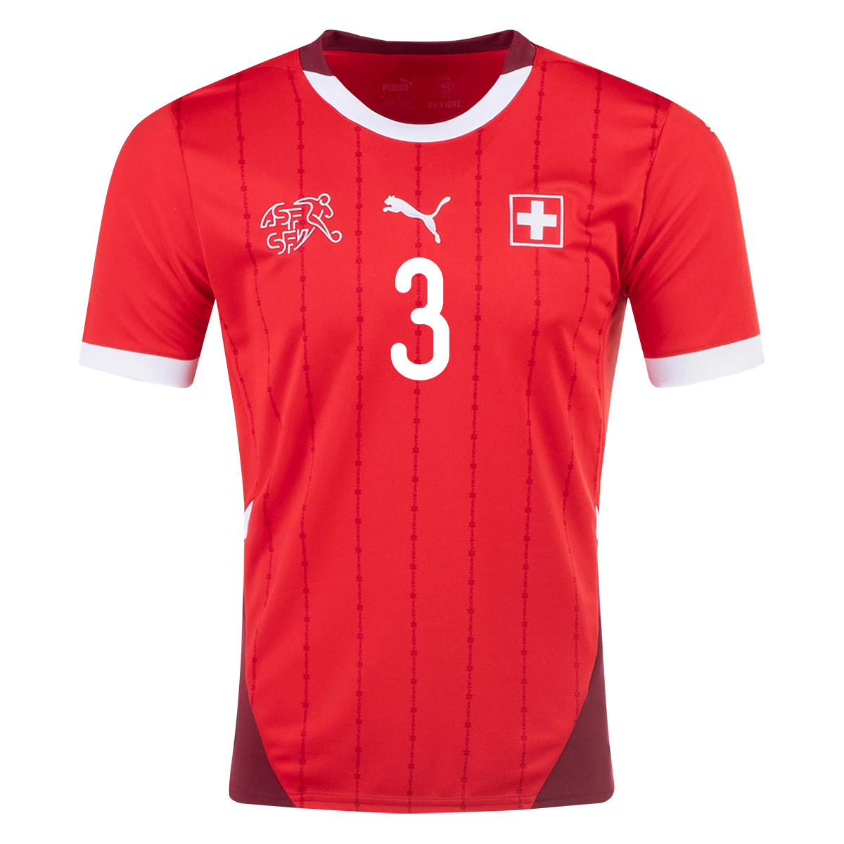 Loris Benito 3 Switzerland National Team 2024/25 Home Men Jersey - Red