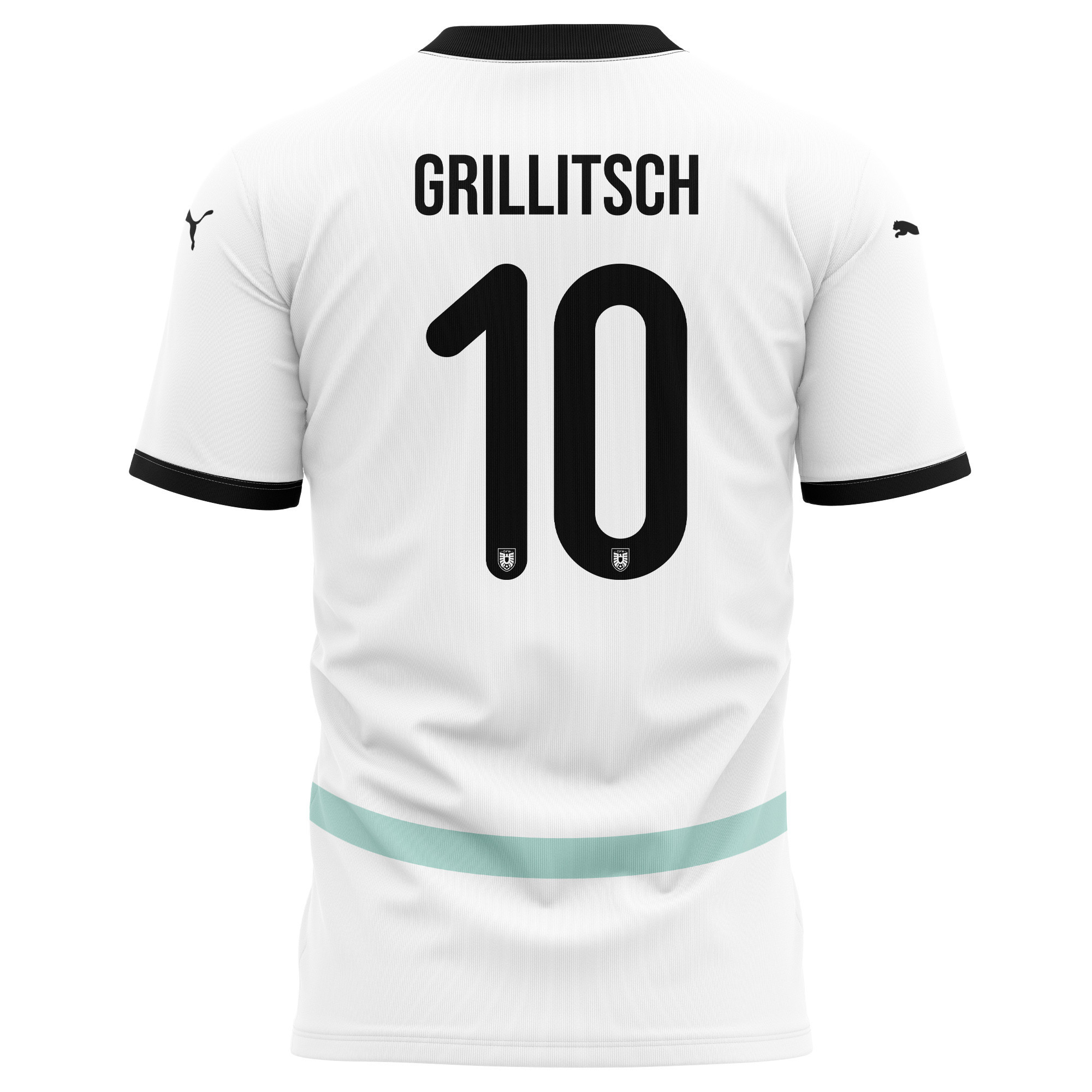 Florian Grillitsch 10 Austria National Team 2024/25 Away Kits AOP T-shirt - White
