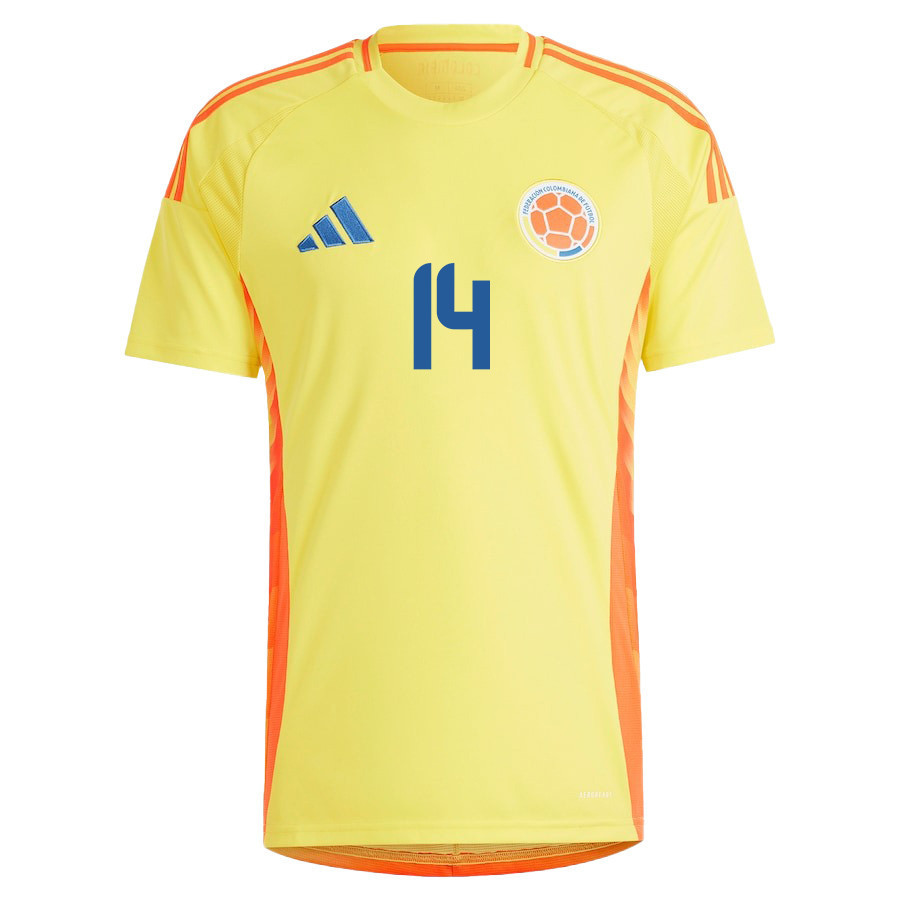 Jhon Durán 14 Colombia National Team 2024/25 Home Men Jersey - Yellow