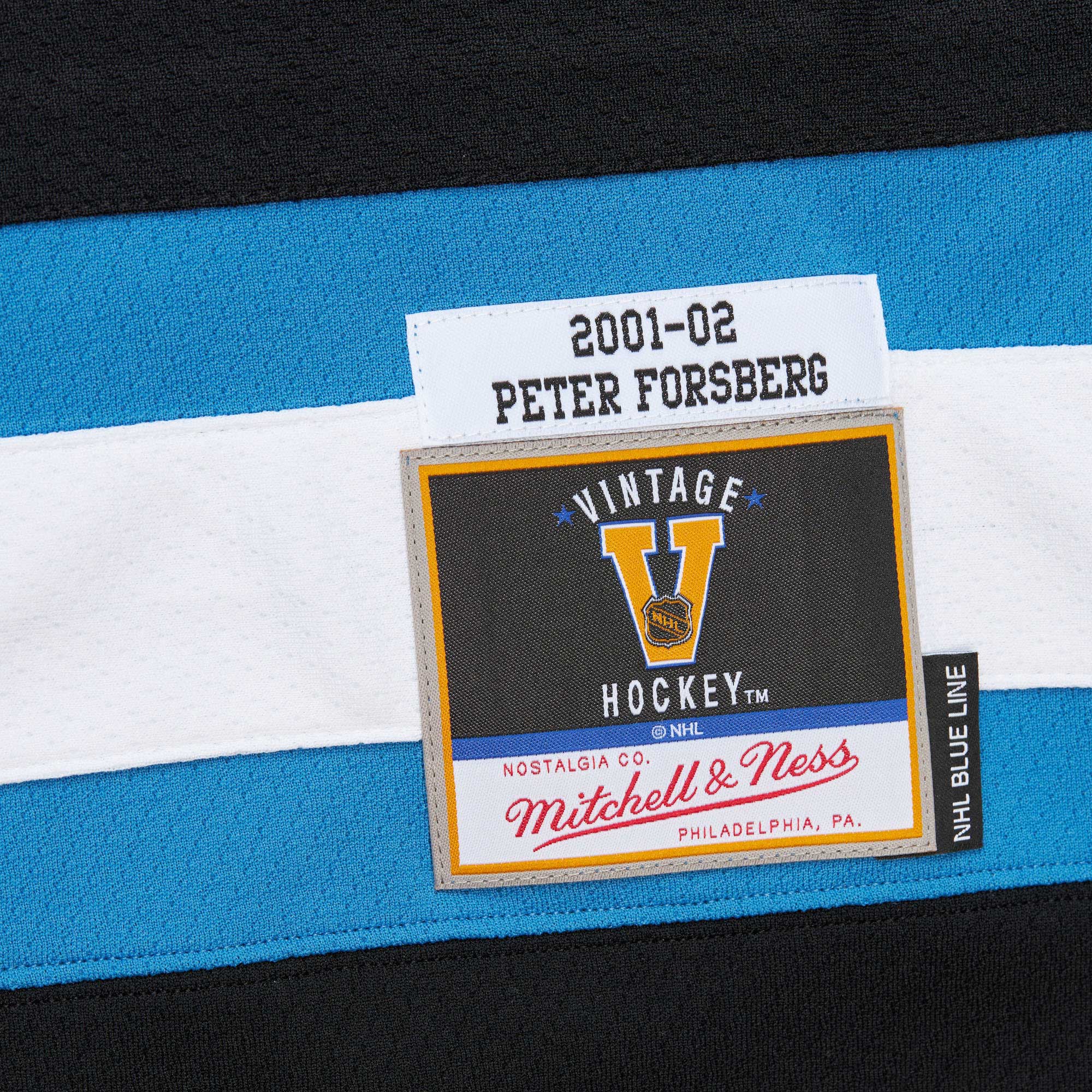 Peter Forsberg Colorado Avalanche Mitchell & Ness  2001\/02 Alternate Captain Blue Line Player Jersey - Maroon