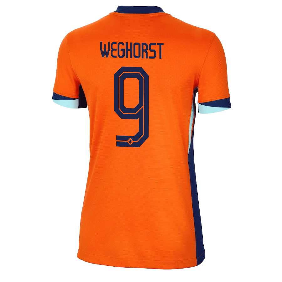 Wout Weghorst 9 Netherlands National Team 2024/25 Home WOMEN Jersey - Orange