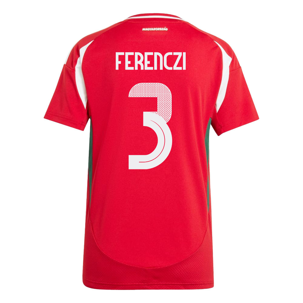 János Ferenczi 3 Hungary National Team 2024/25 Home WOMEN Jersey - Red