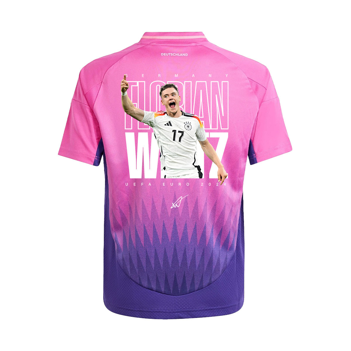 Florian Wirtz 17 Signed Rising Star Germany National Team 2024 Away YOUTH Jersey - Purple