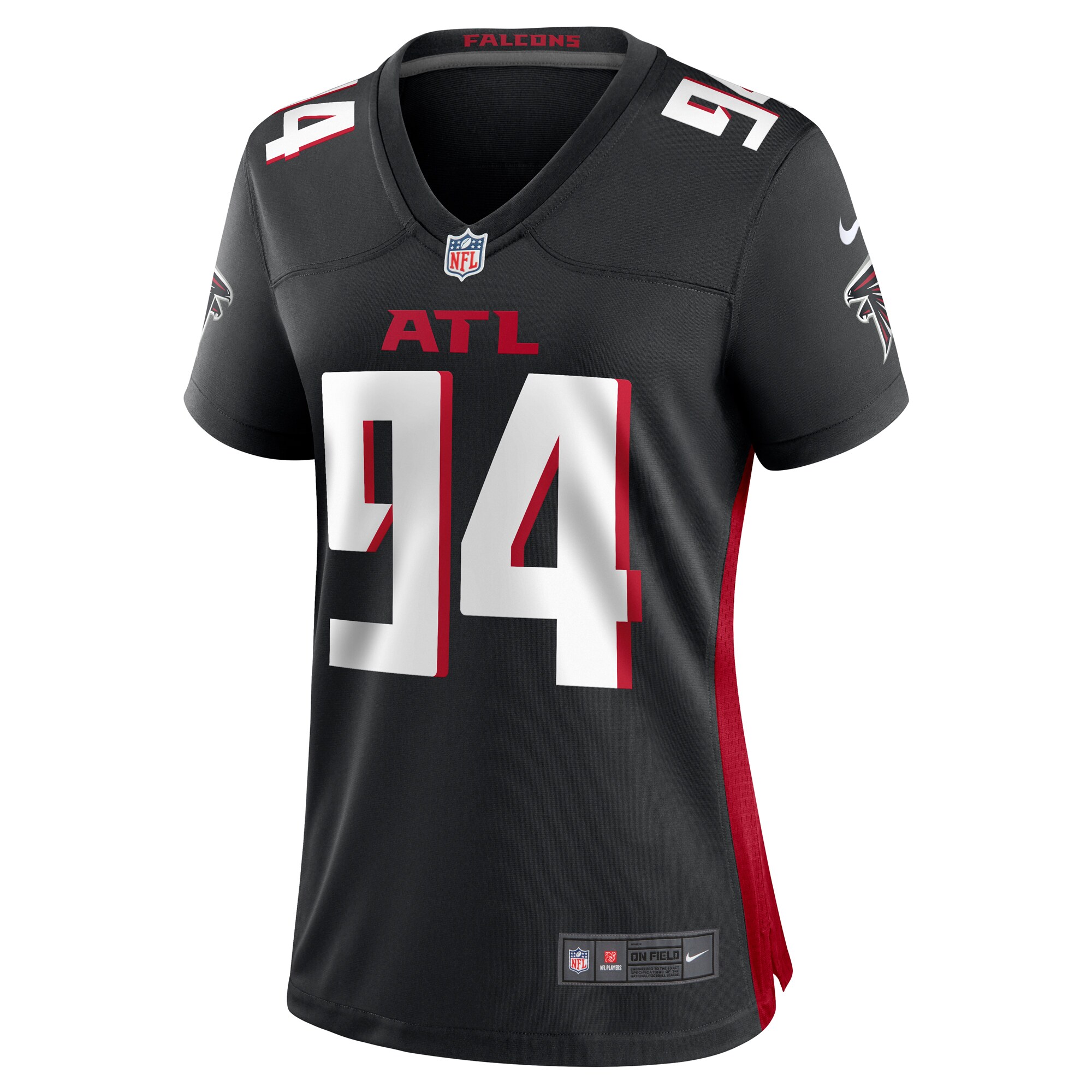 Albert Huggins Atlanta Falcons  Women's Team Game Jersey -  Black