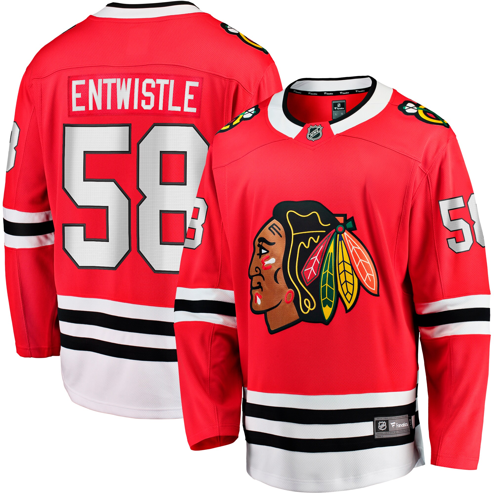 MacKenzie Entwistle Chicago Blackhawks Fanatics Home Breakaway Player Jersey - Red