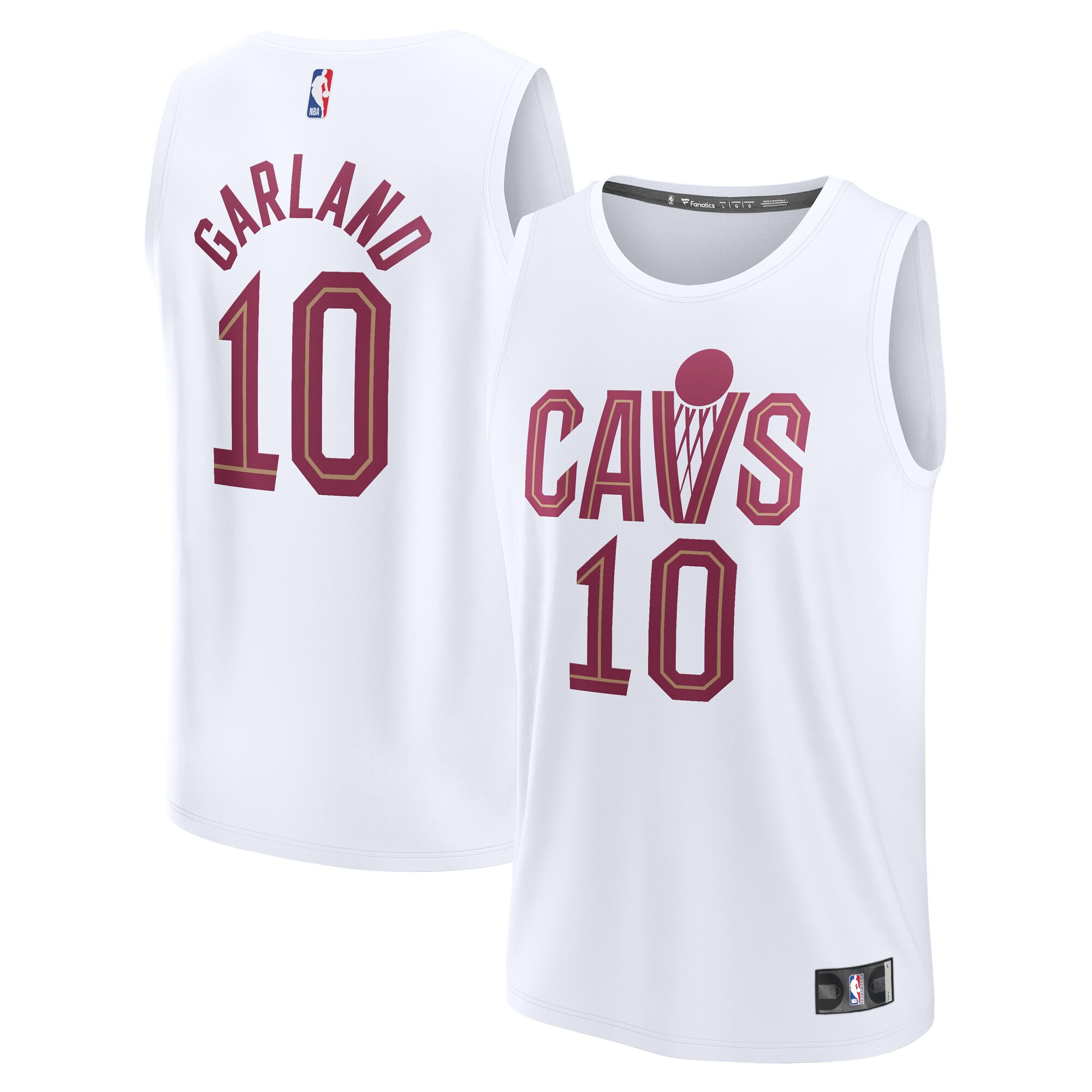 Darius Garland Cleveland Cavaliers Fanatics Youth Fast Break Replica Player Jersey - Association Edition - White