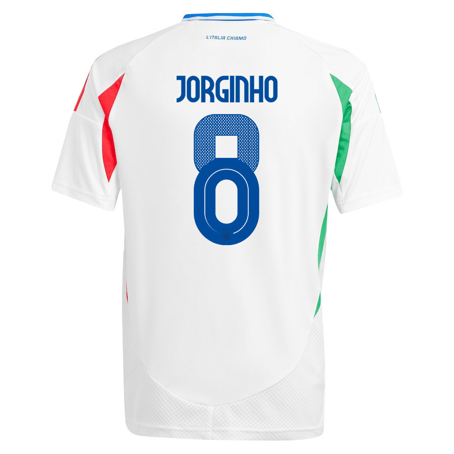 Jorginho 8 Italy National Team 2024/25 Away YOUTH Jersey - White