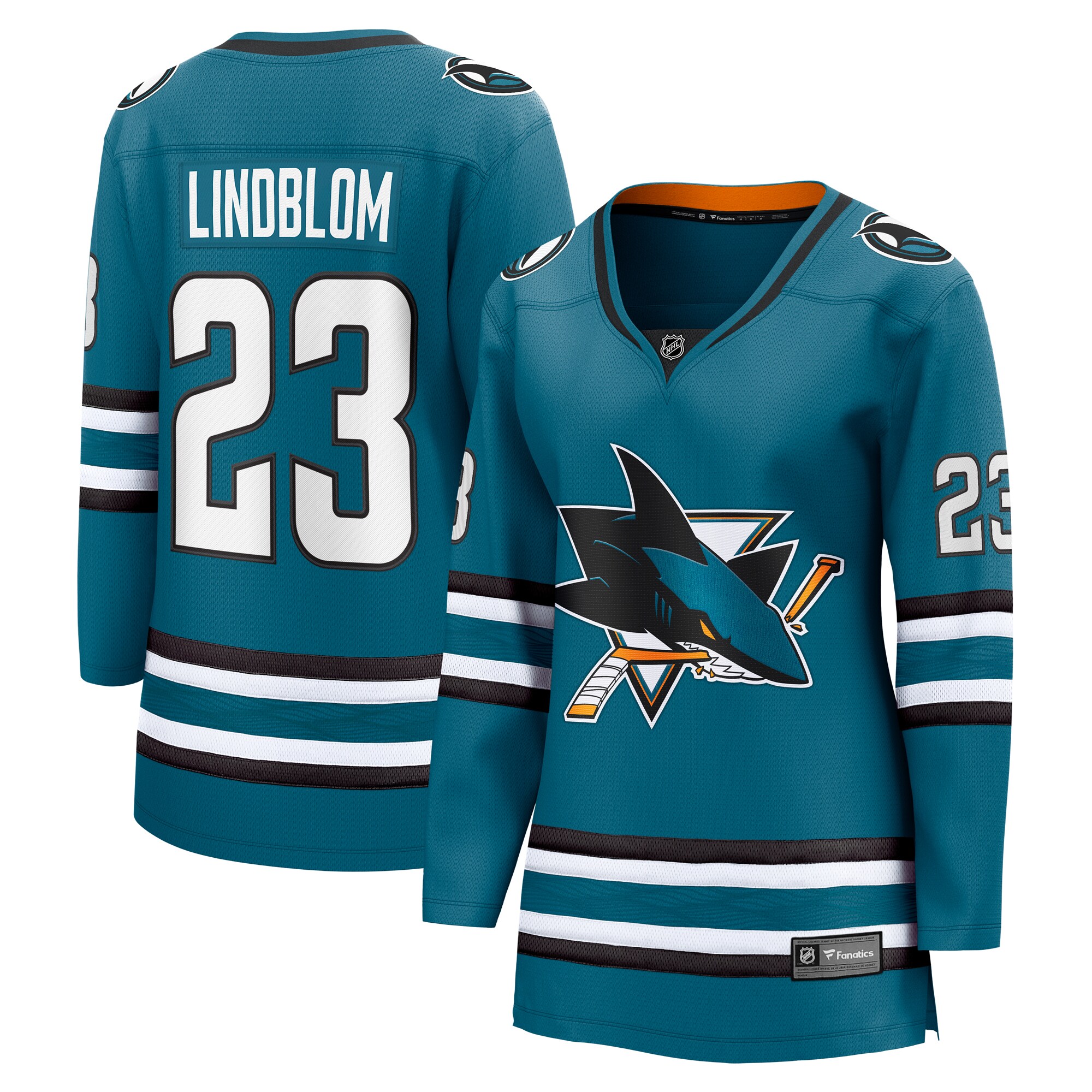 Oskar Lindblom San Jose Sharks Fanatics Women's Home Breakaway Player Jersey - Teal