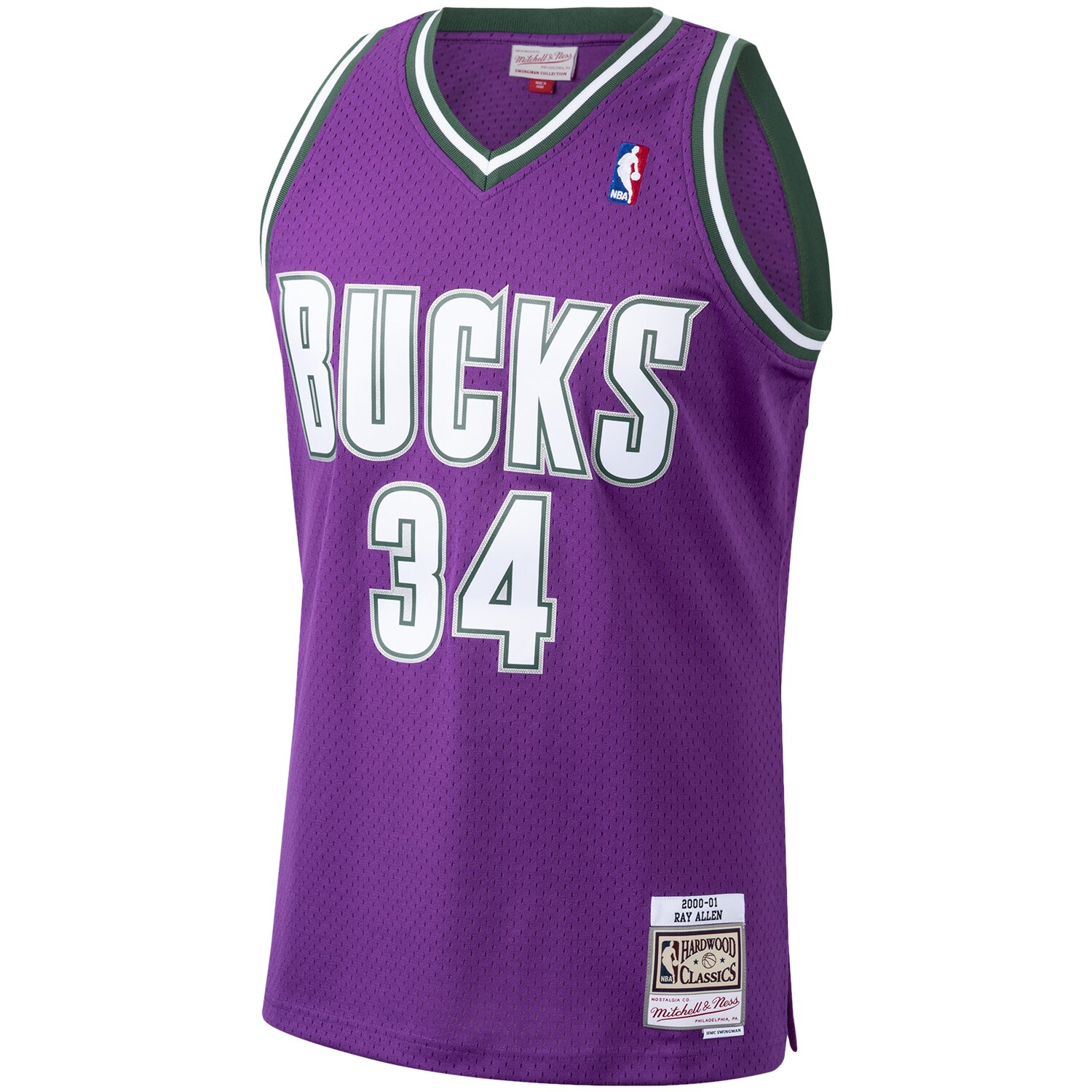 Ray Allen Milwaukee Bucks Mitchell & Ness 2000\/01 Hardwood Classics Swingman Jersey - Purple