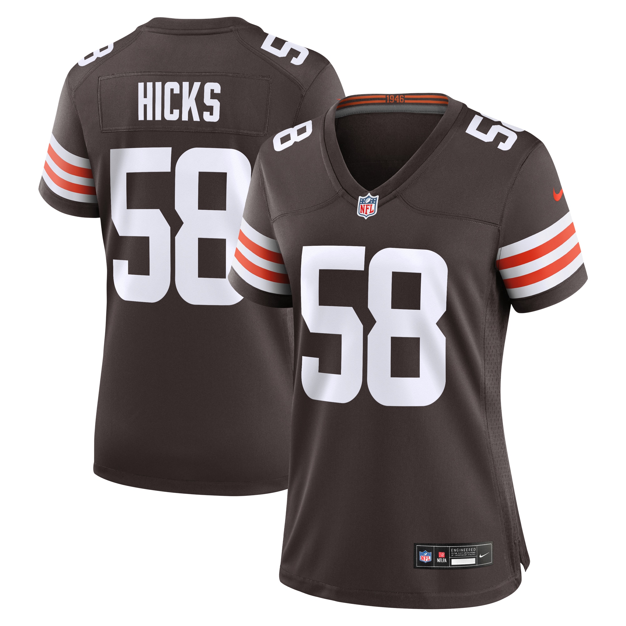 Jordan Hicks Cleveland Browns  Women's  Game Jersey -  Brown