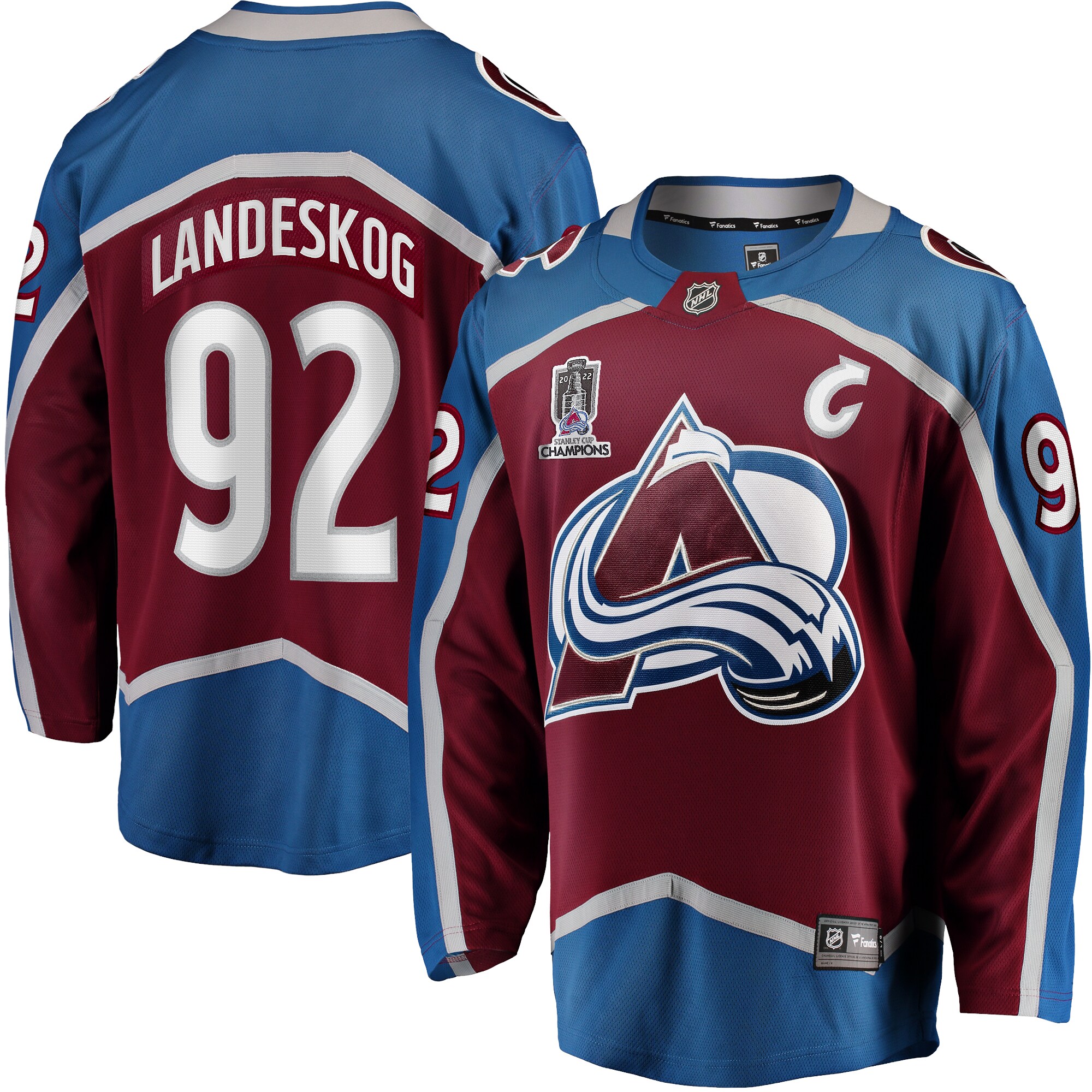 Gabriel Landeskog Colorado Avalanche Fanatics Home 2022 Stanley Cup Champions Breakaway Player Jersey - Burgundy