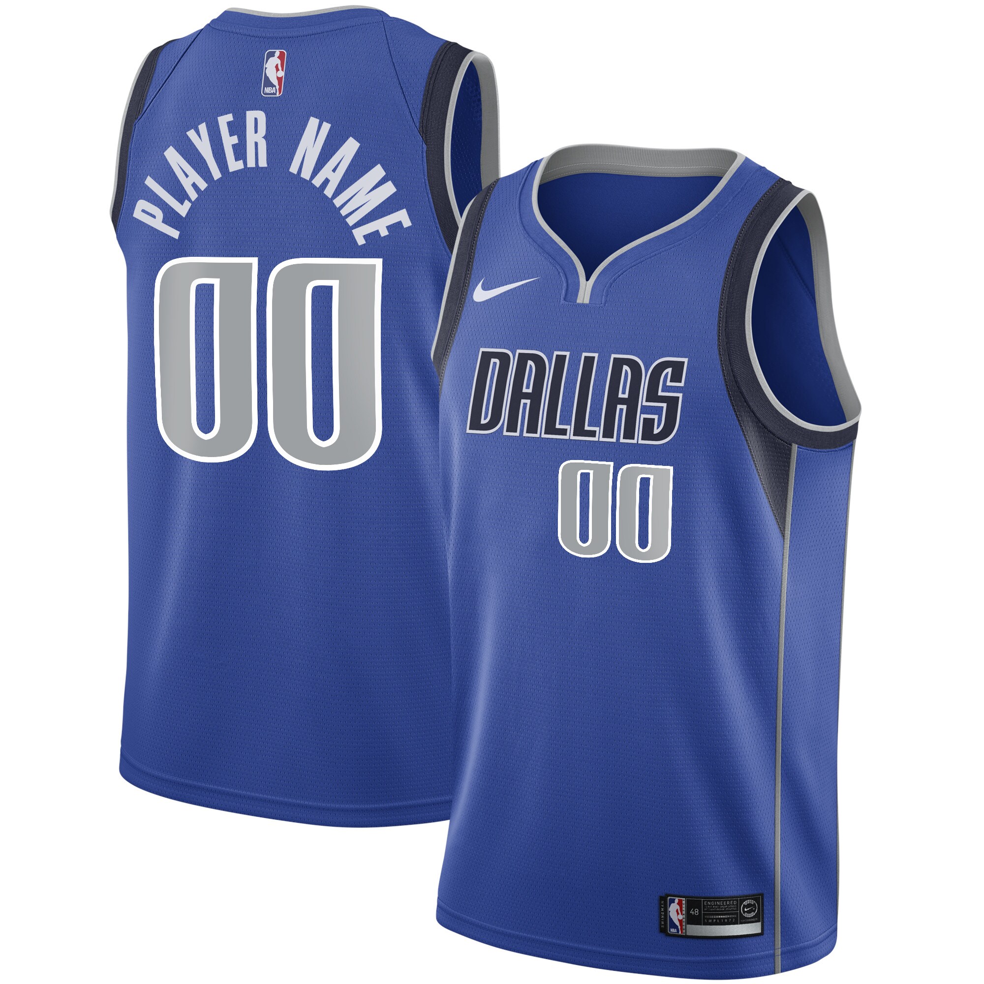 Dallas Mavericks  Swingman Custom Jersey Blue - Icon Edition