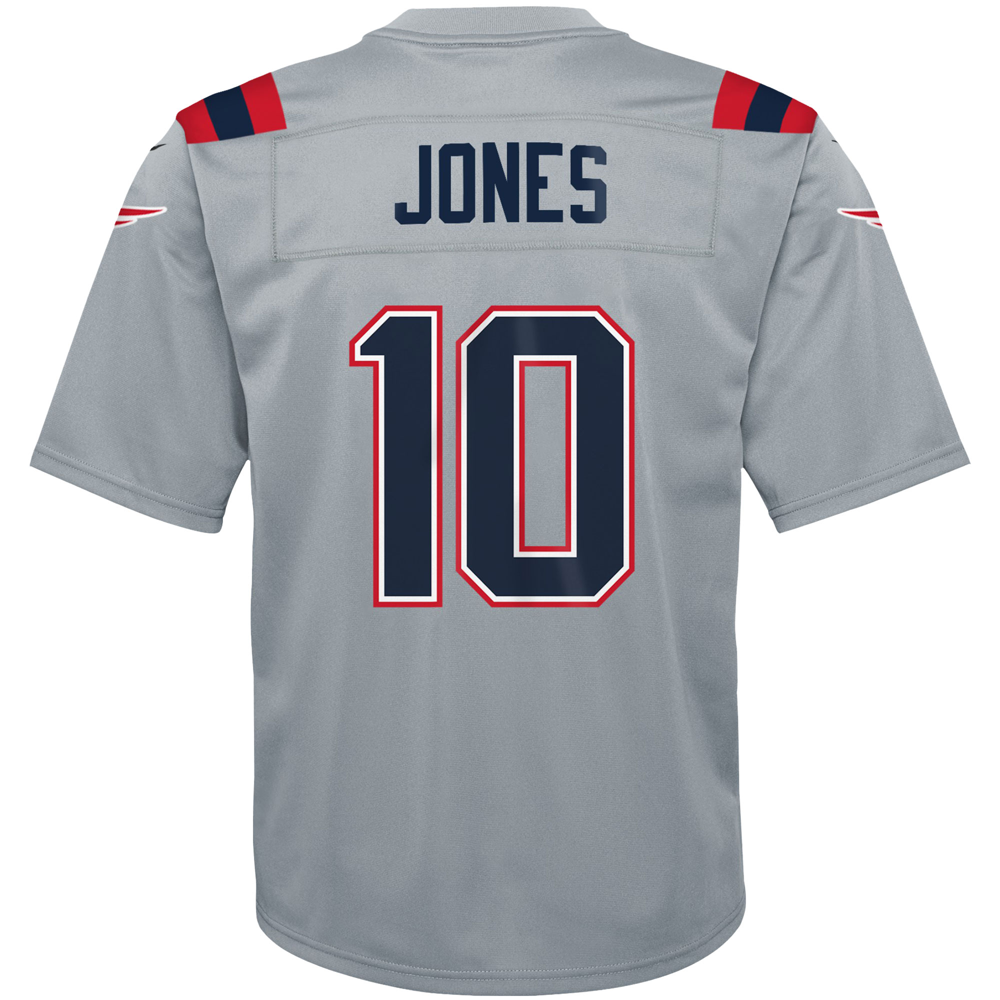 Mac Jones New England Patriots  Youth Inverted Game Jersey - Gray