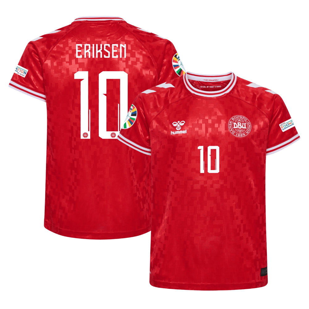 Christian Eriksen 10 Denmark National Team 2024 Home Stadium YOUTH Jersey - Red