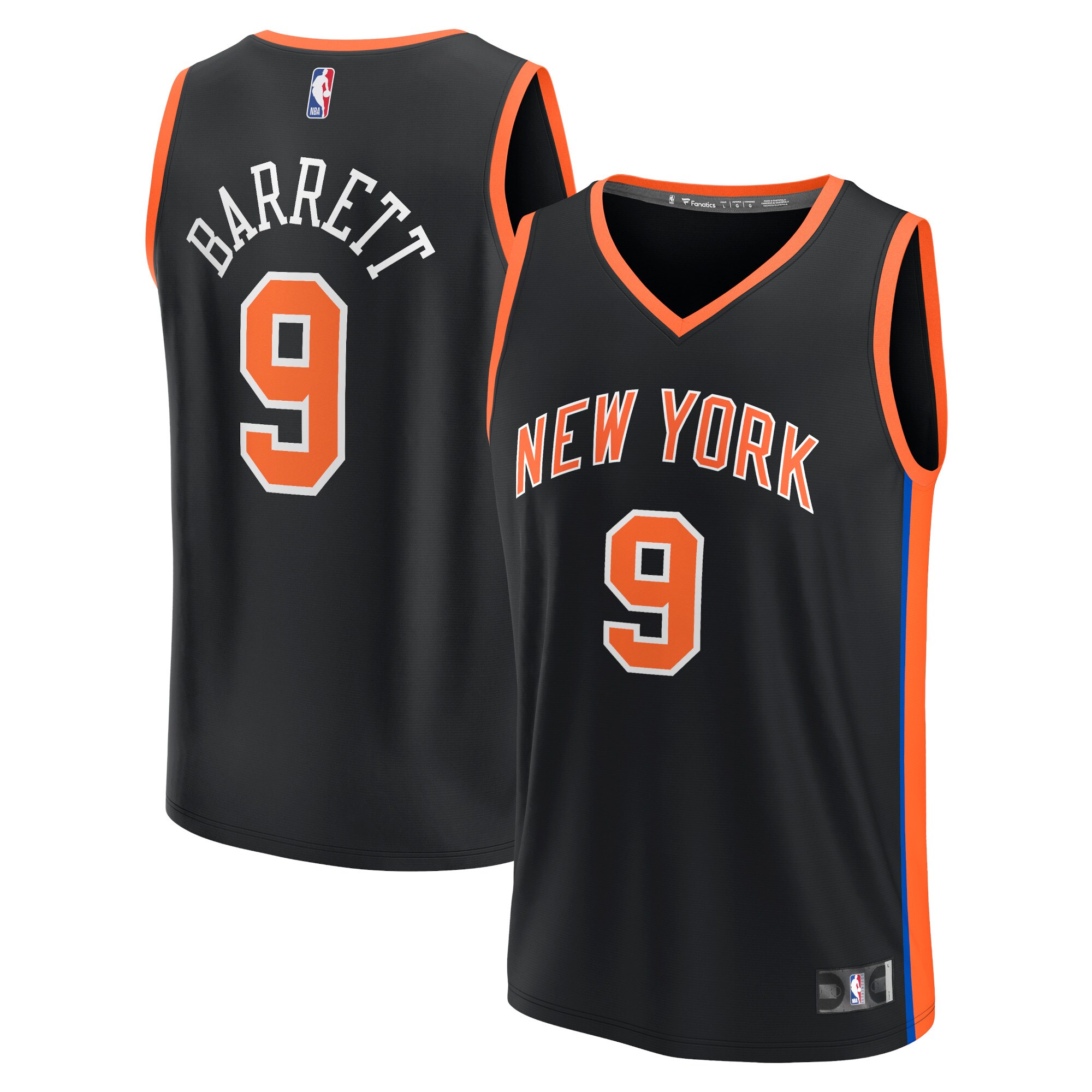 RJ Barrett New York Knicks Fanatics Fastbreak Jersey - City Edition - Black