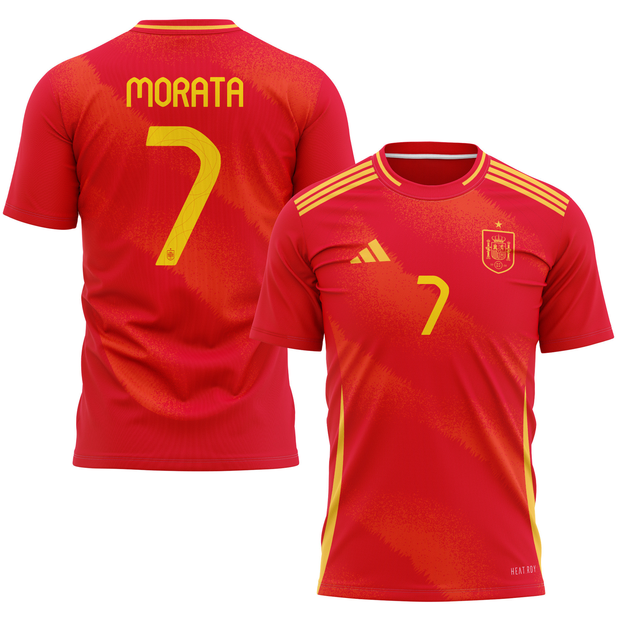 Álvaro Morata 7 Spain National Team 2024 Home Kits AOP T-shirt - Red