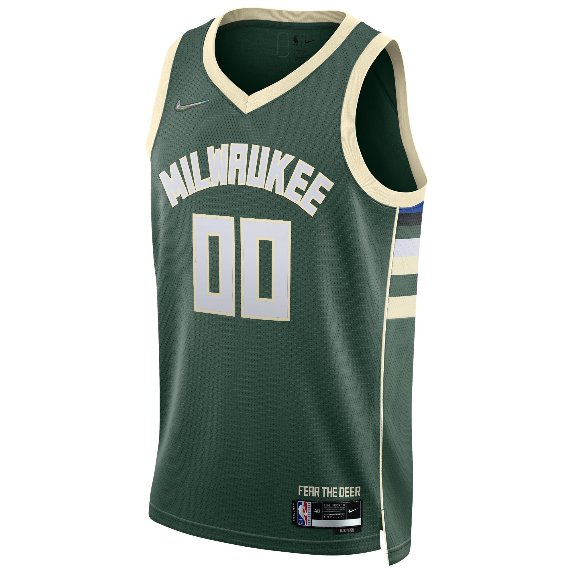 Milwaukee Bucks  2021\/22 Diamond Swingman Custom Jersey - Icon Edition - Hunter Green