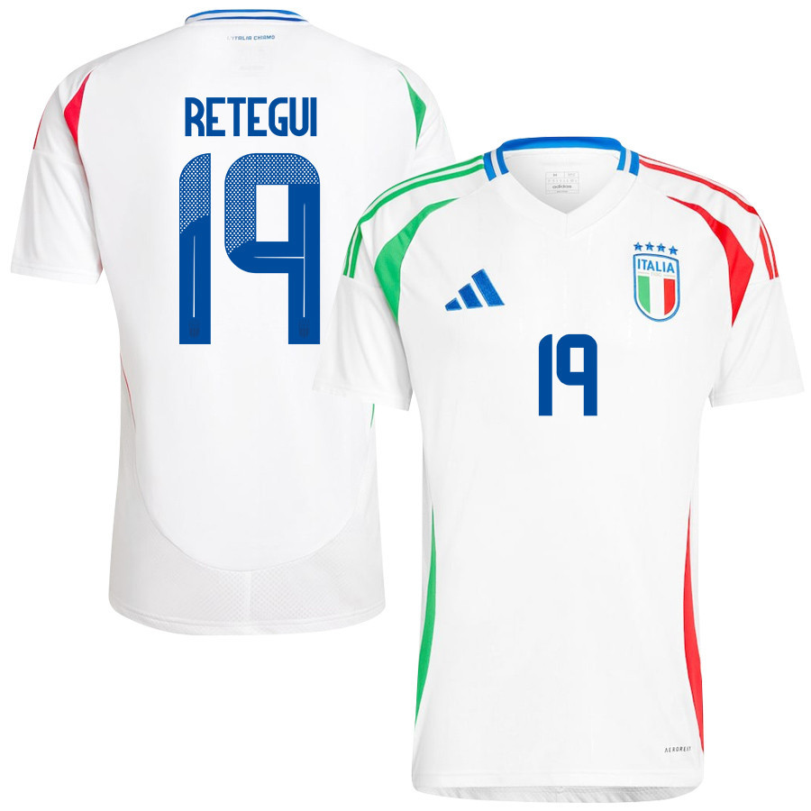 Mateo Retegui 19 Italy National Team 2024/25 Away Men Jersey - White