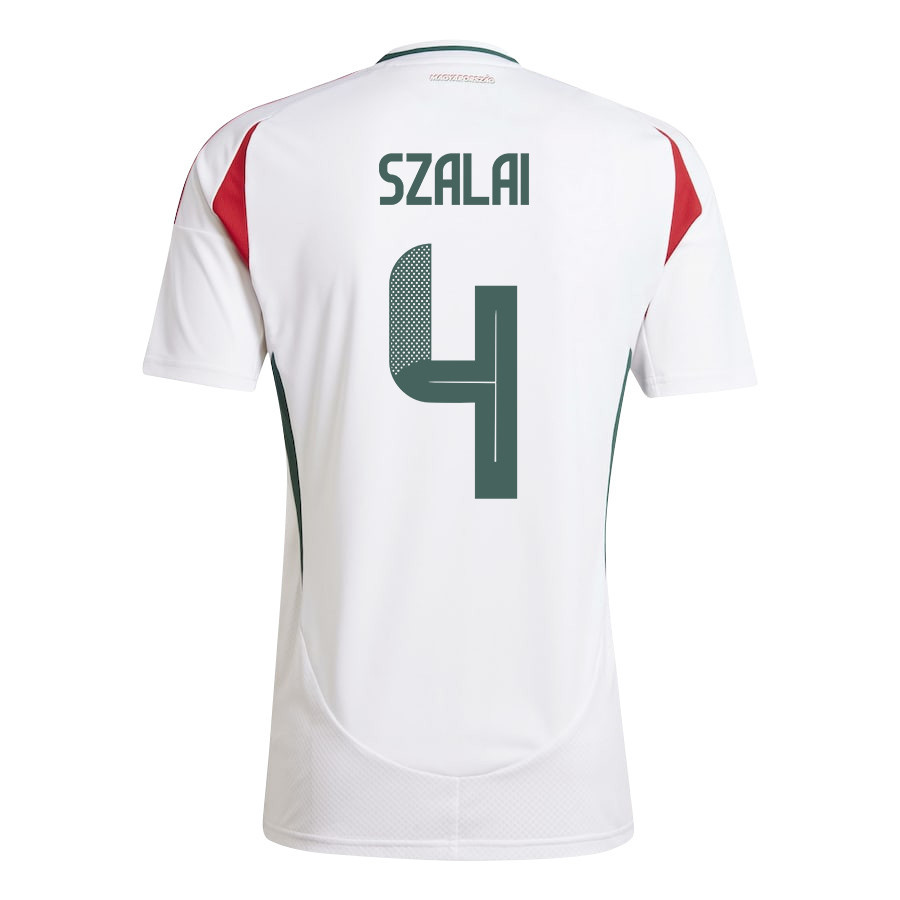 Attila Szalai 4 Hungary National Team 2024/25 Away Men Jersey - White