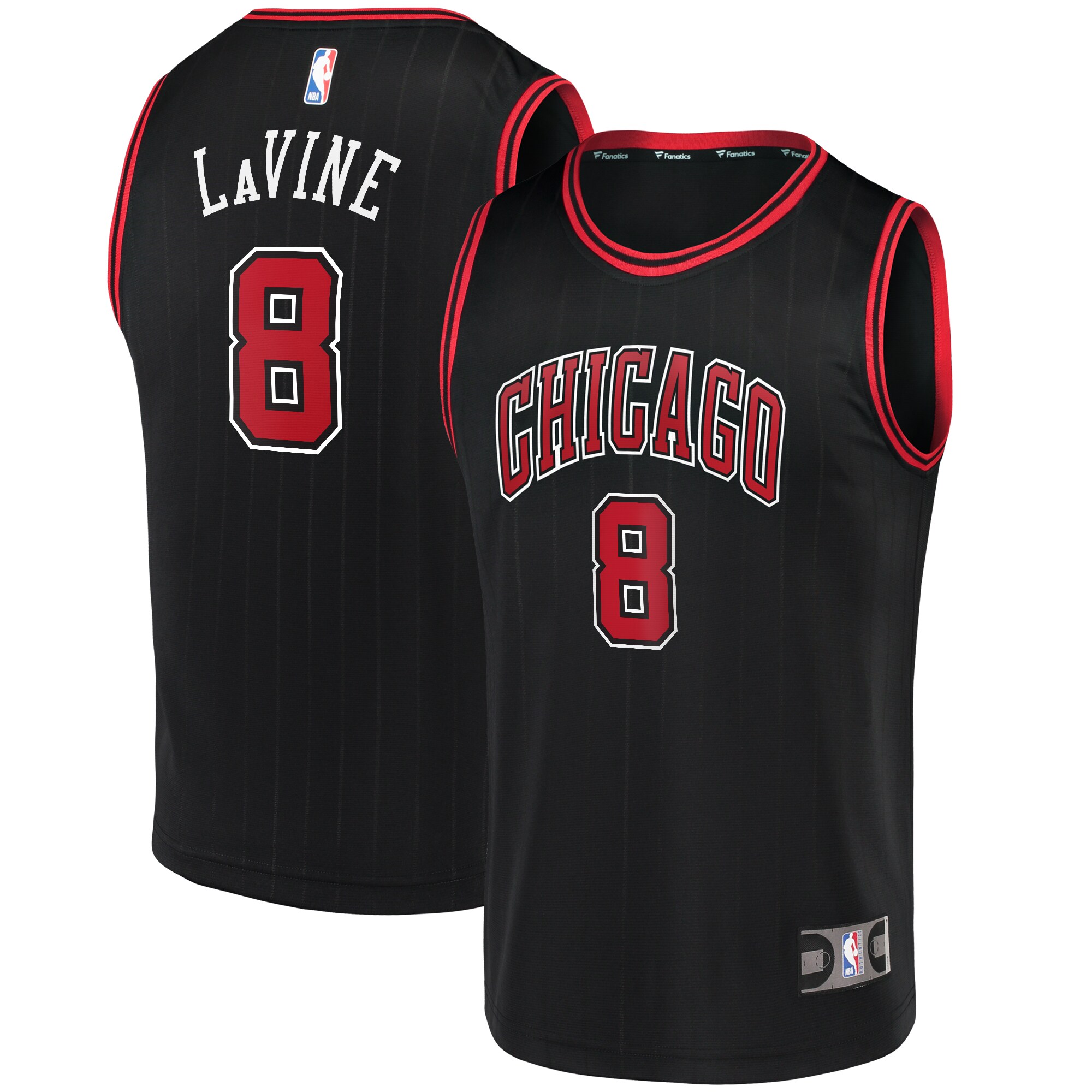 Zach LaVine Chicago Bulls Fanatics Fast Break Team Replica Jersey Black - Statement Edition