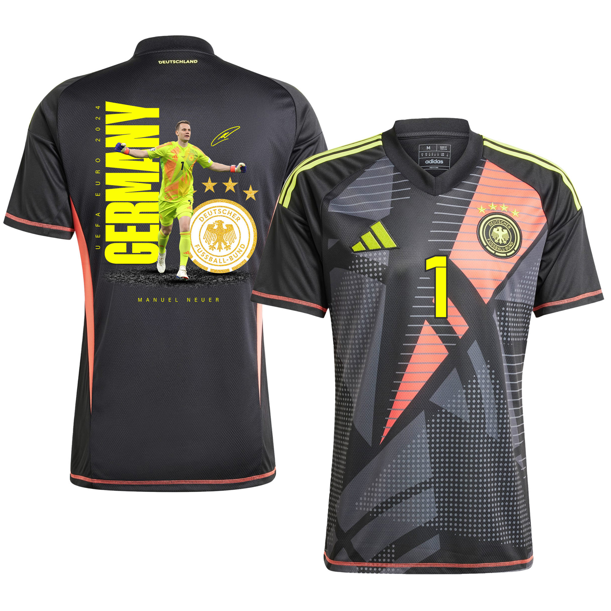 Manuel Neuer Signed Best Goalkeeper Germany National Team 2024 Men Jersey - Black