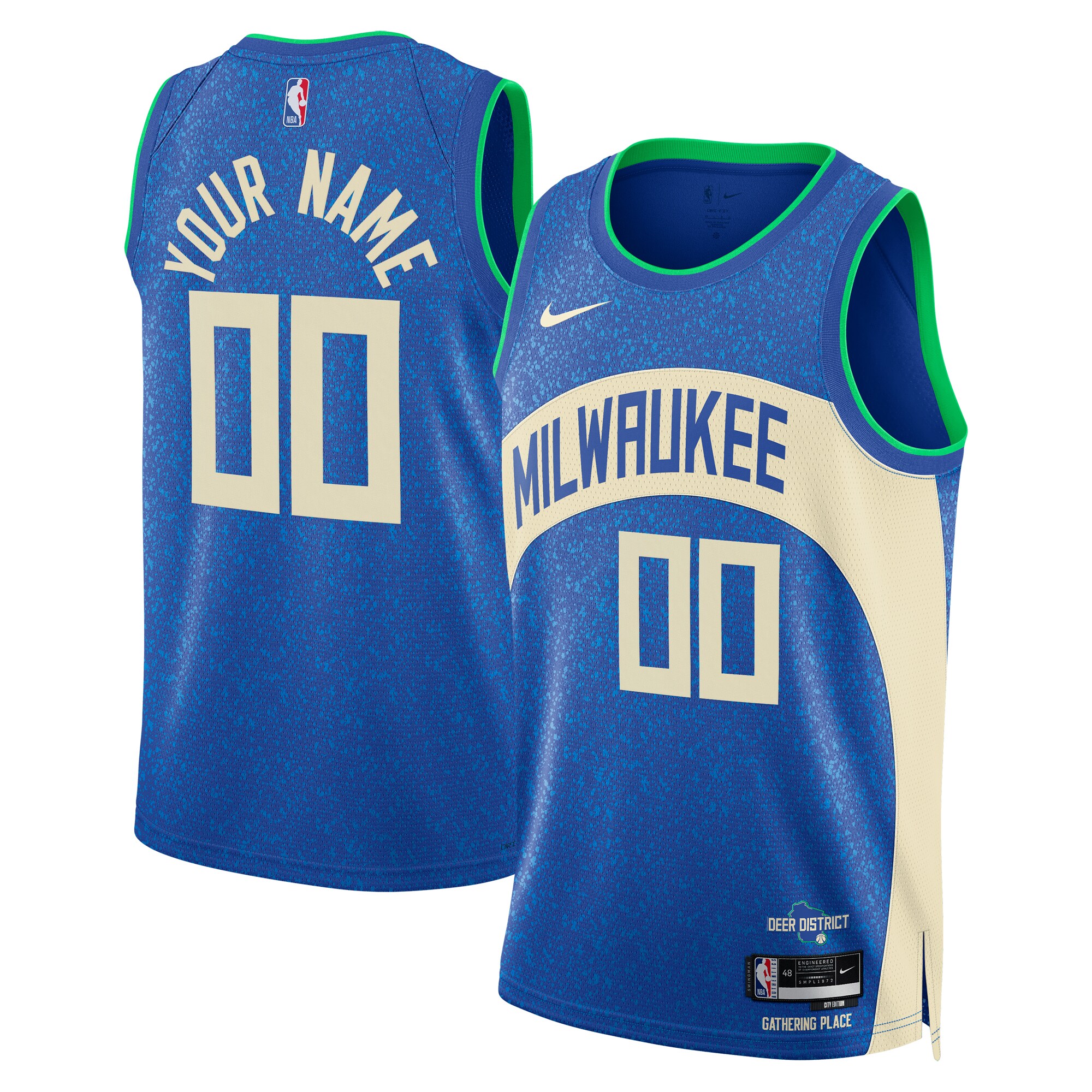 Milwaukee Bucks  Unisex 2023\/24 Custom Swingman Jersey - Royal - City Edition