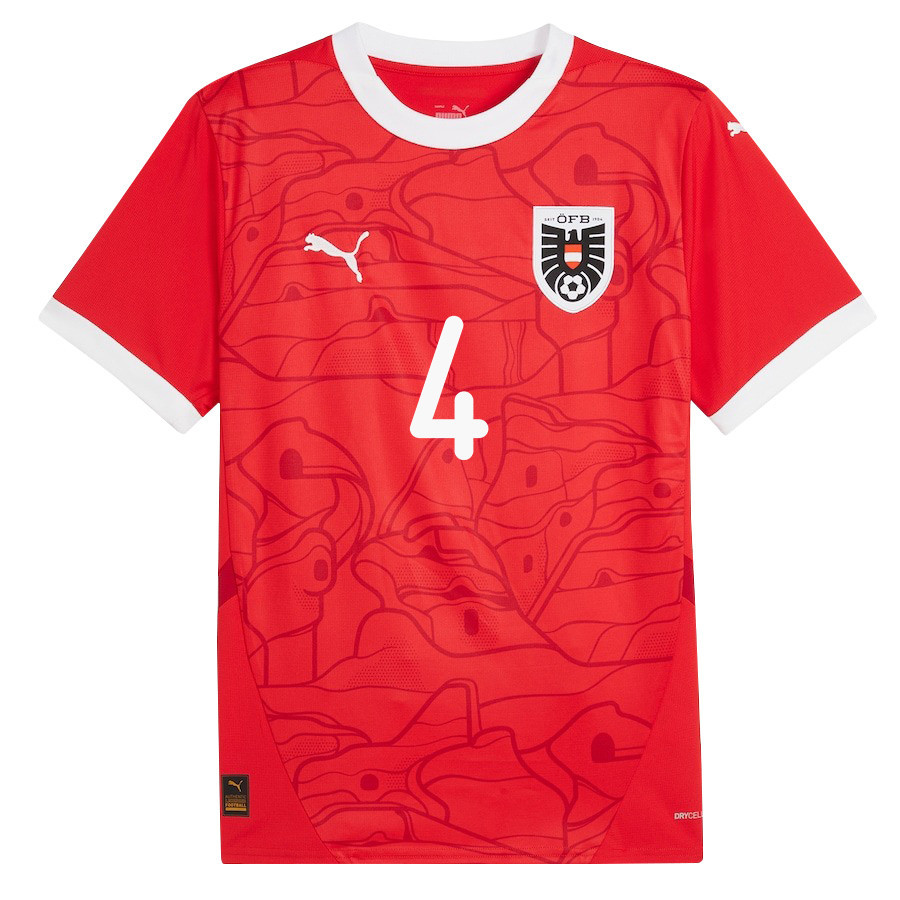 Xaver Schlager 4 Austria National Team 2024/25 Home Men Jersey - Red