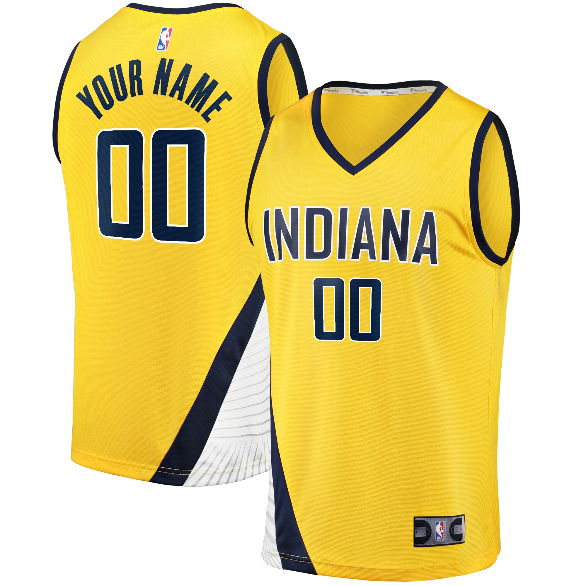 Indiana Pacers Fanatics Youth Fast Break Replica Custom Jersey - Statement Edition - Gold