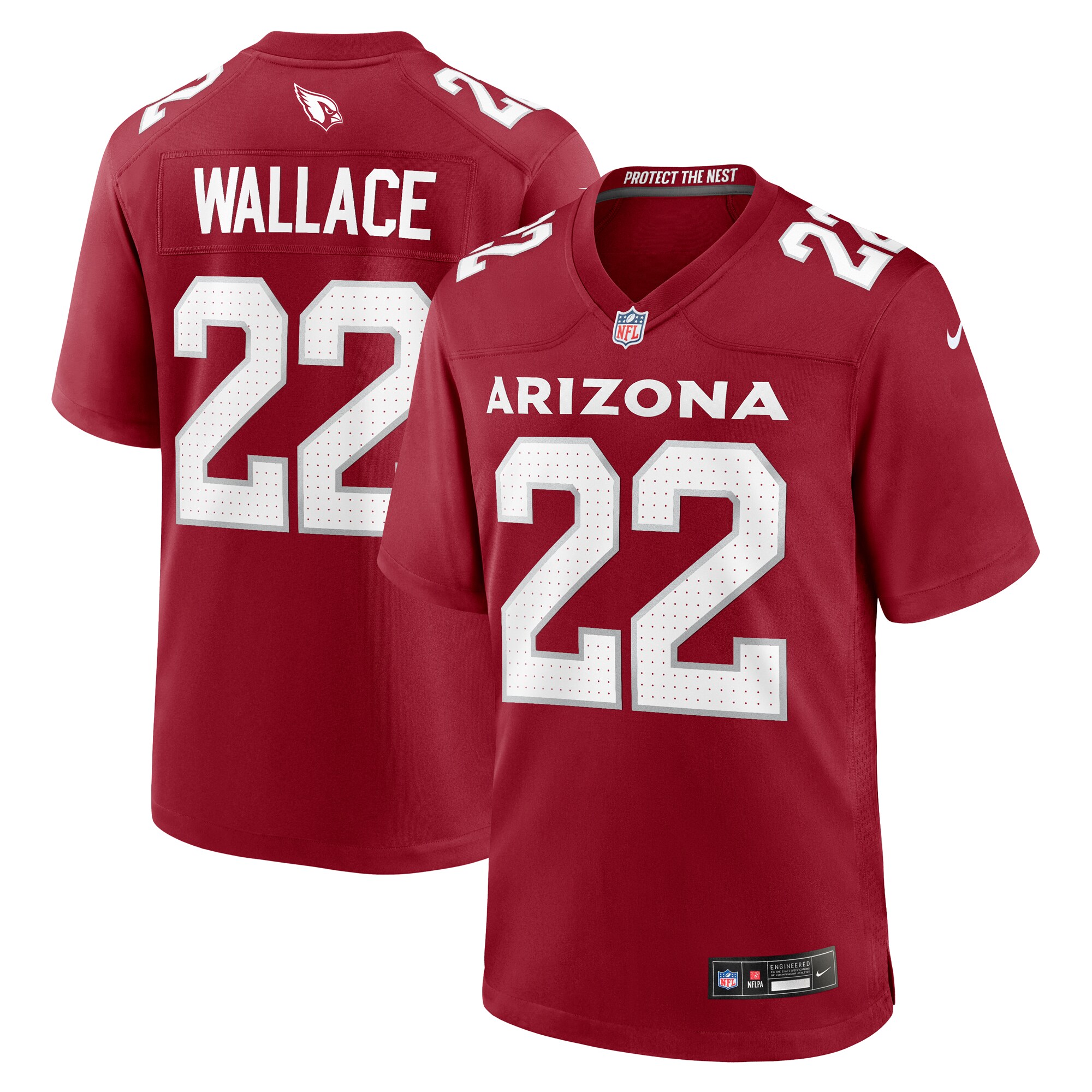 K'Von Wallace Arizona Cardinals  Team Game Jersey -  Cardinal