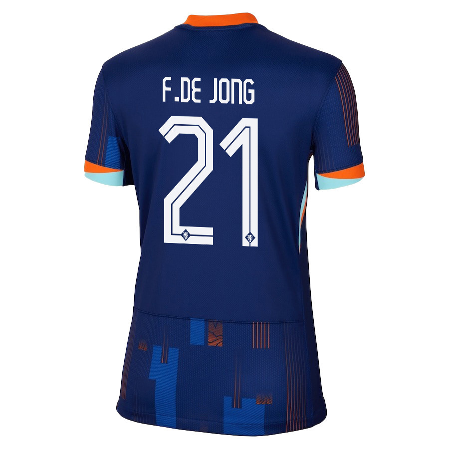 Frenkie de Jong 21 Netherlands National Team 2024/25 Away WOMEN Jersey - Navy