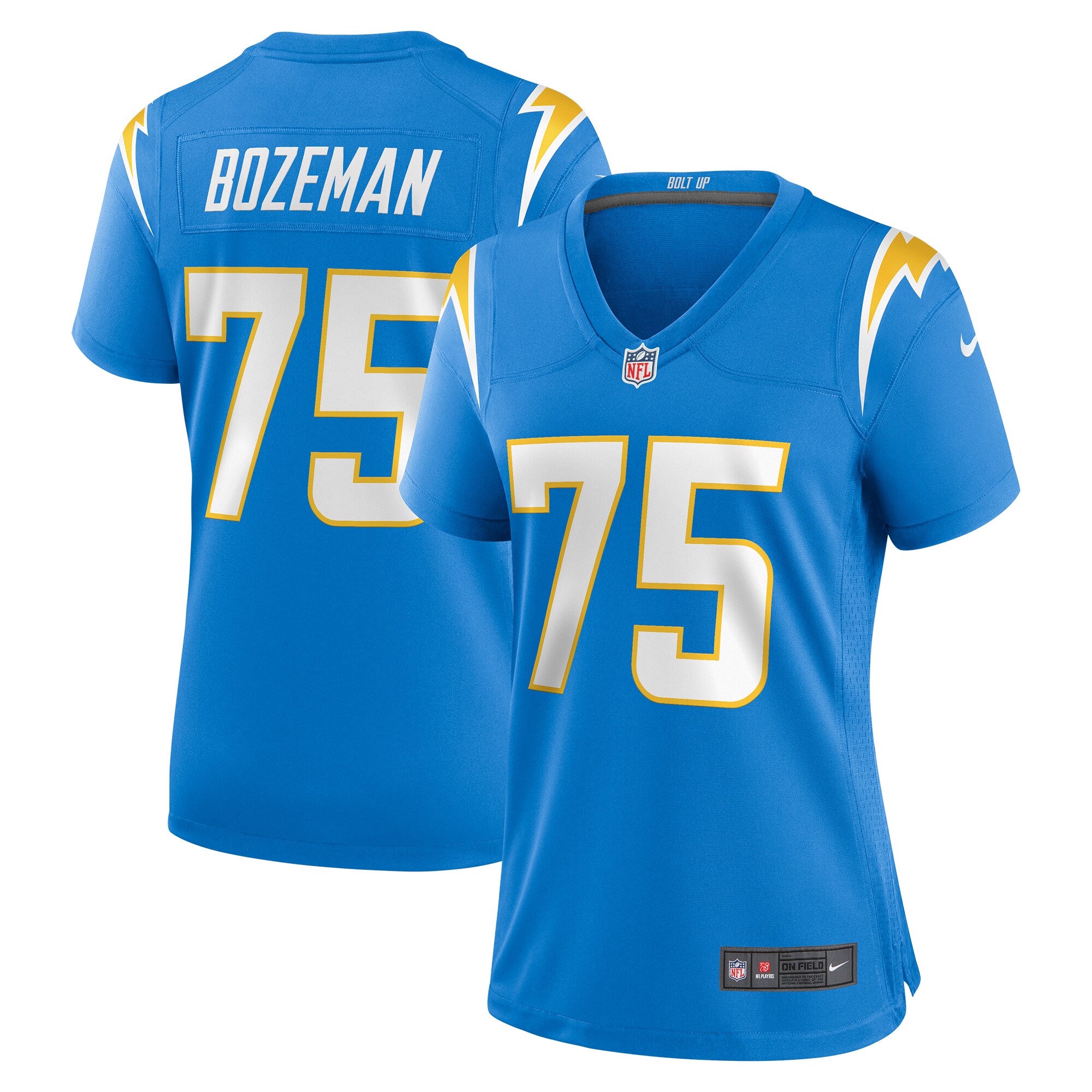 Bradley Bozeman Los Angeles Chargers  Women's  Game Jersey -  Powder Blue