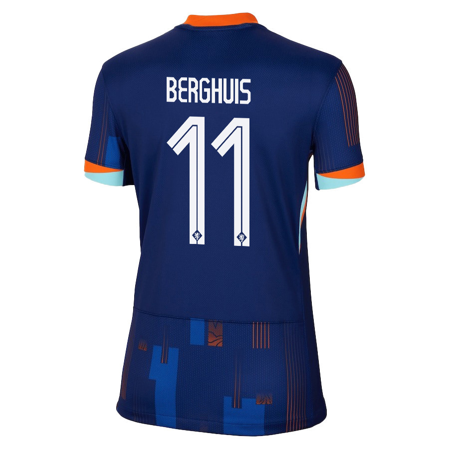 Steven Berghuis 11 Netherlands National Team 2024/25 Away WOMEN Jersey - Navy