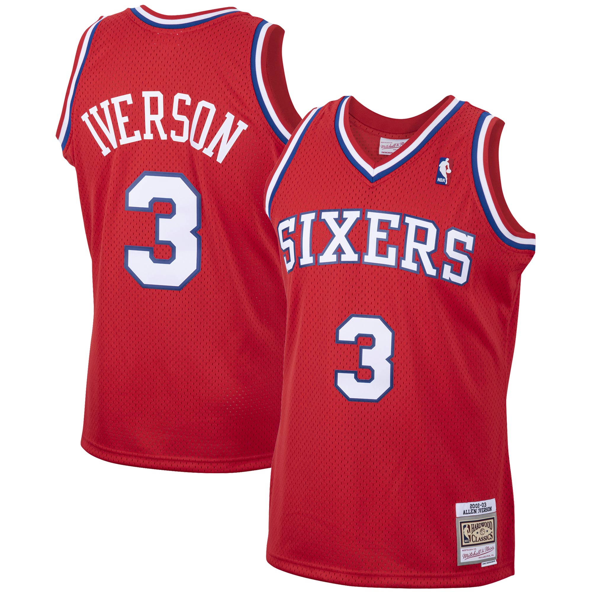 Allen Iverson Philadelphia 76ers Mitchell & Ness 2001\/02 Hardwood Classics Swingman Jersey - Red