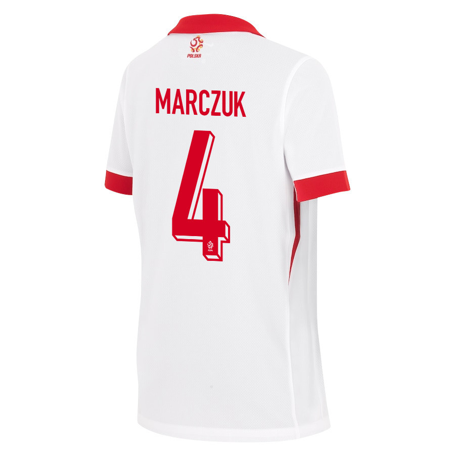 Dominik Marczuk 4 Poland National Team 2024/25 Home YOUTH Jersey - White