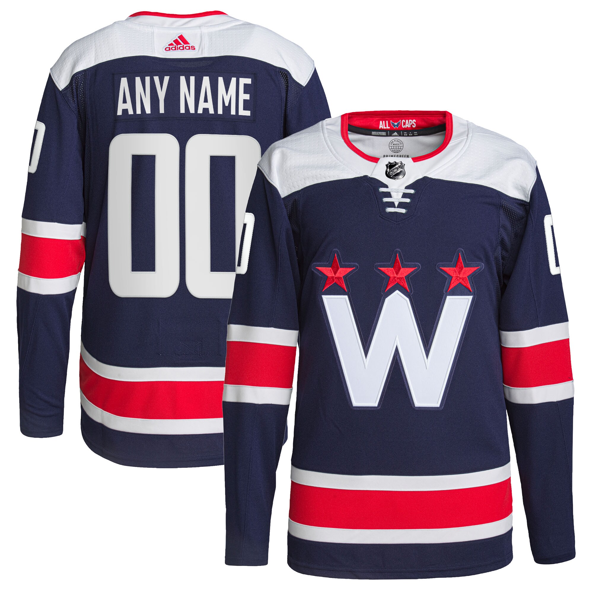 Washington Capitals adidas  Alternate  Primegreen Authentic Custom Jersey - Navy