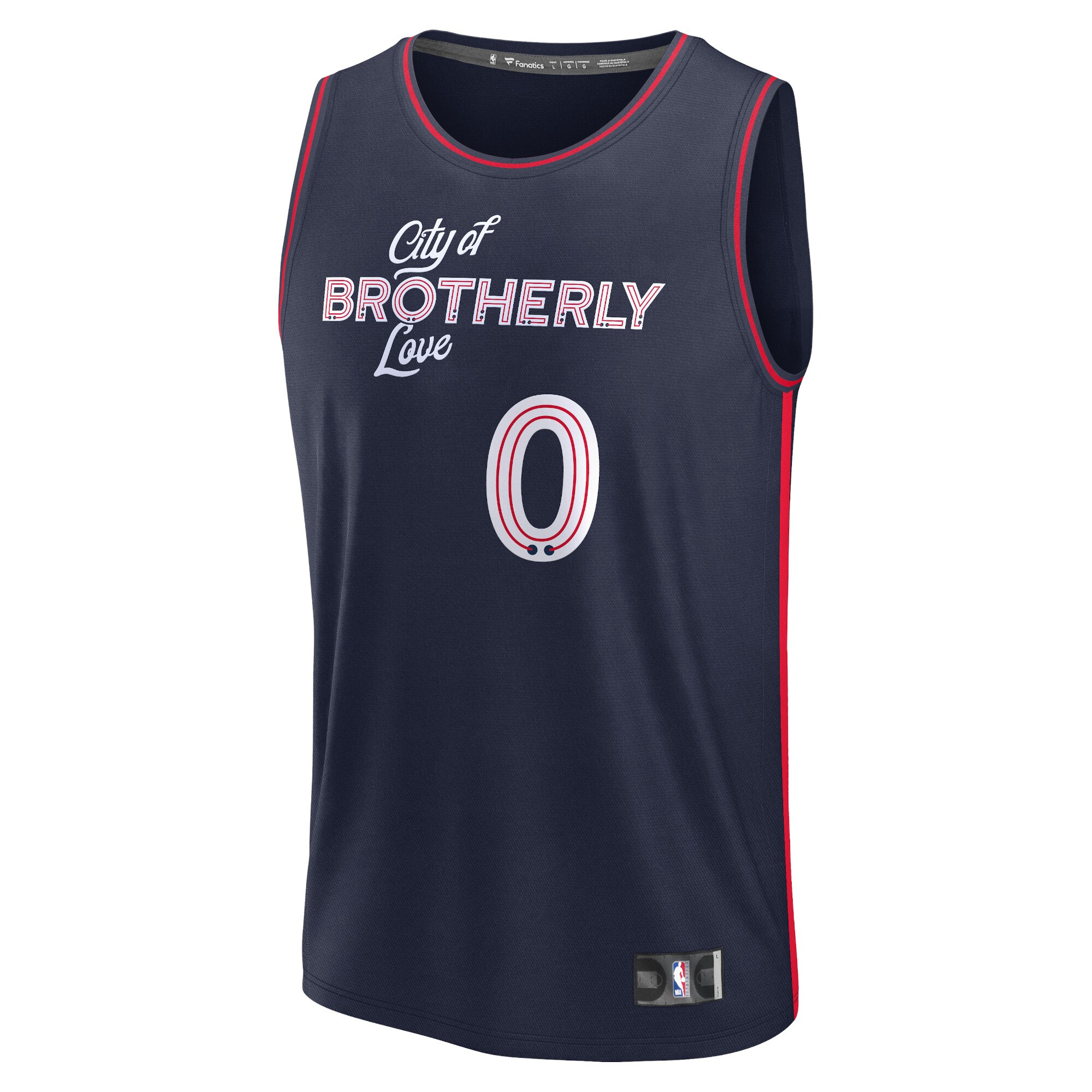 Tyrese Maxey Philadelphia 76ers Fanatics Youth 2023\/24 Fast Break Jersey - Navy - City Edition