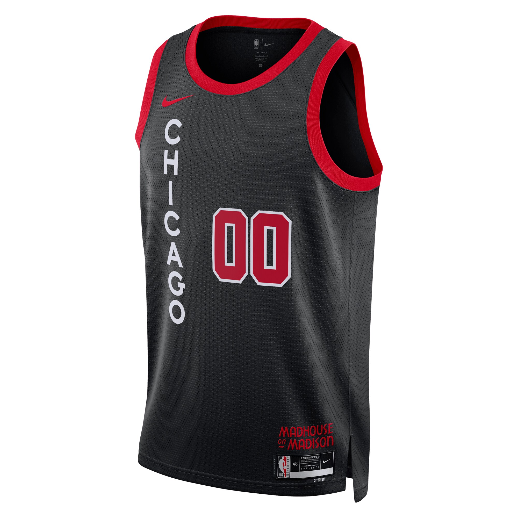 Chicago Bulls  Unisex 2023\/24 Custom Swingman Jersey - Black - City Edition