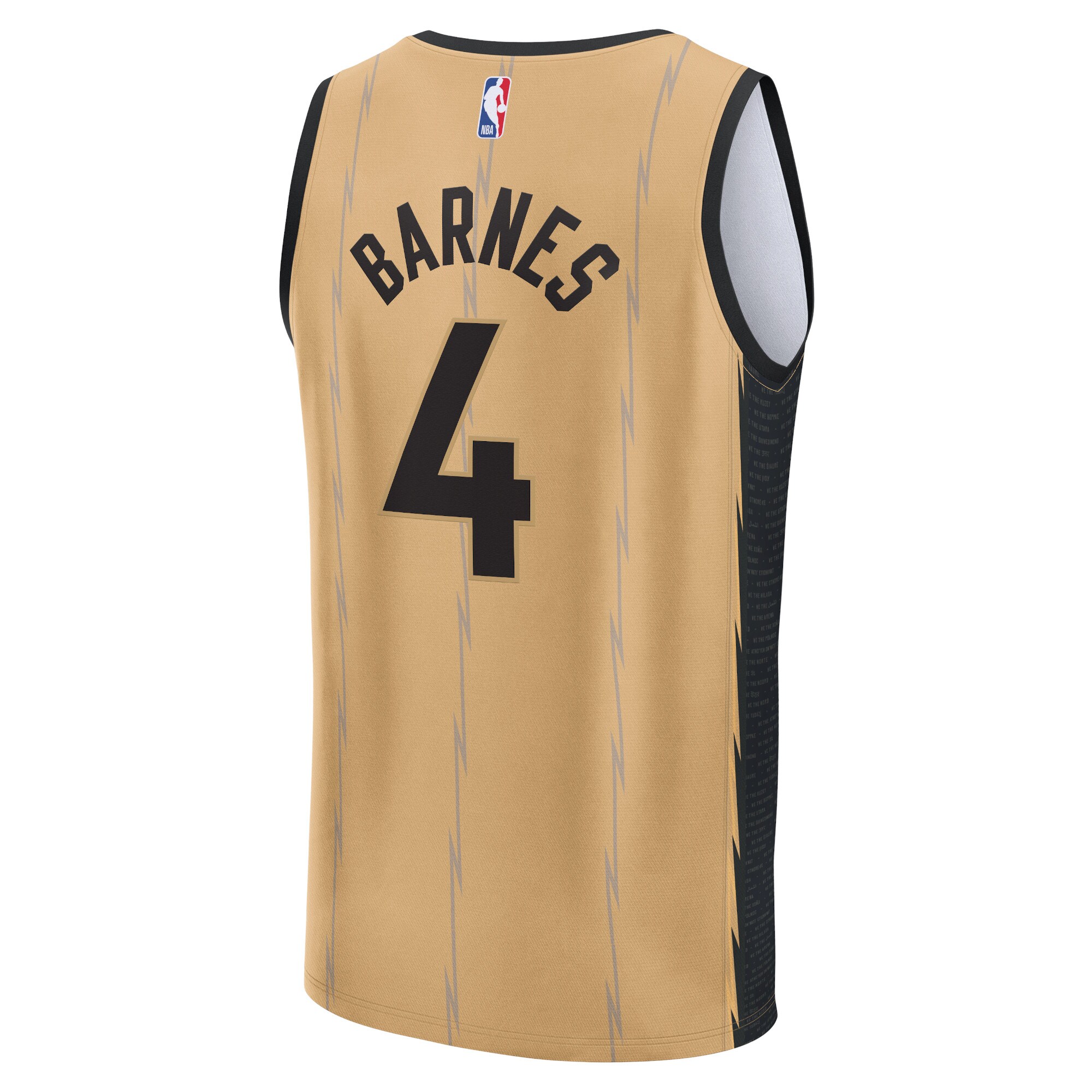 Scottie Barnes Toronto Raptors Fanatics Fast Break Jersey - Gold - City Edition