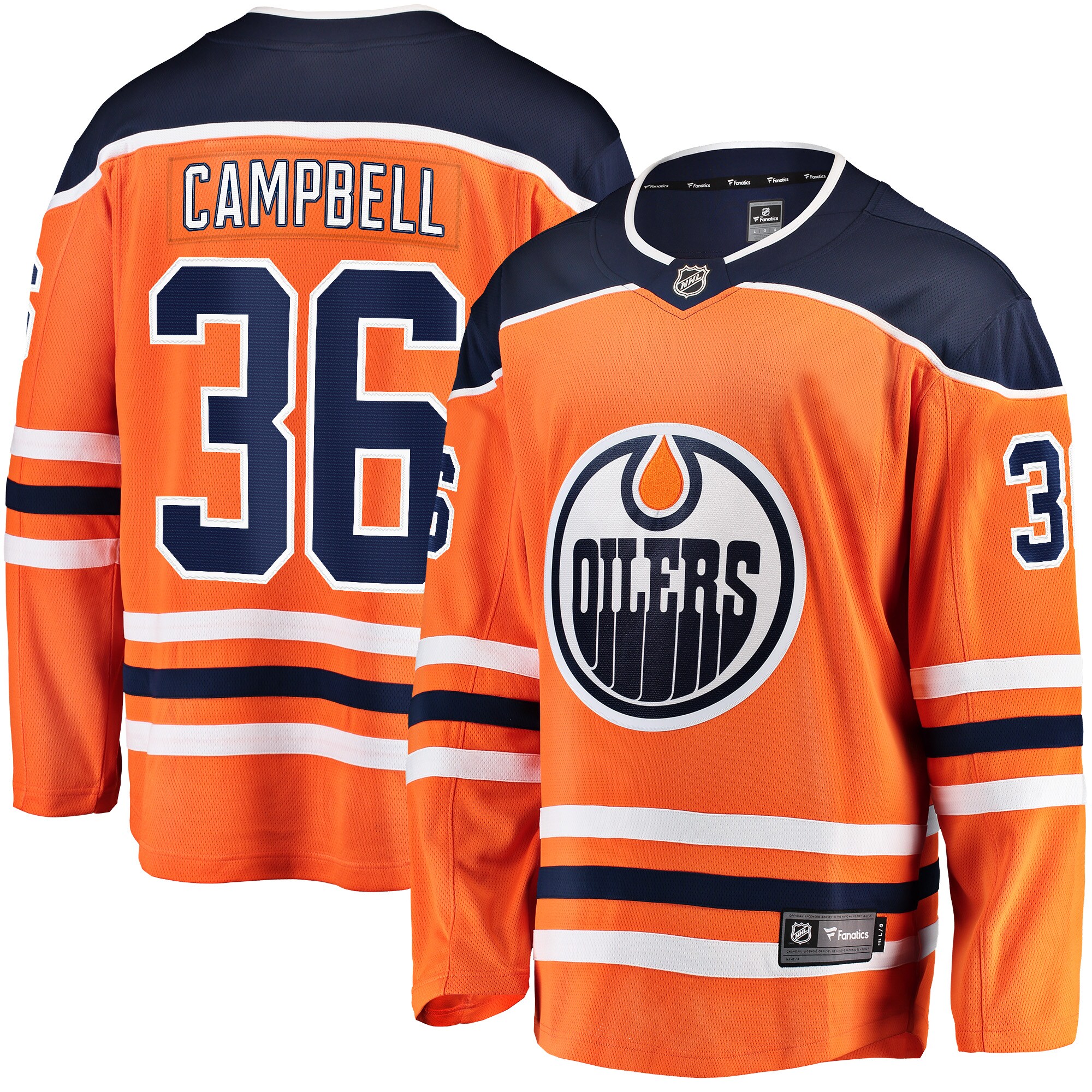 Jack Campbell Edmonton Oilers Fanatics Home Breakaway Player Jersey - Orange